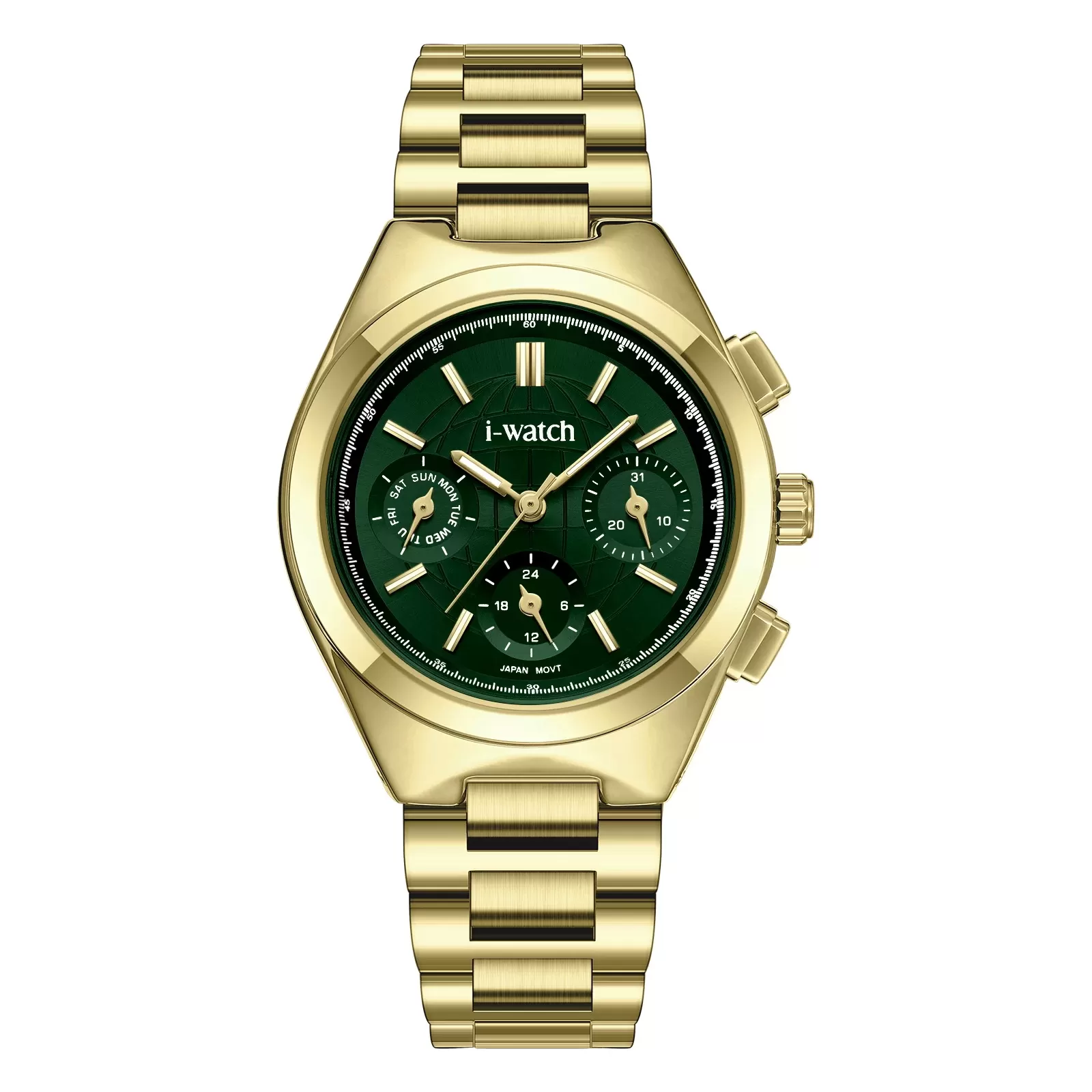 ساعت مچی iWatch مدل 190328L طلایی بند استیل