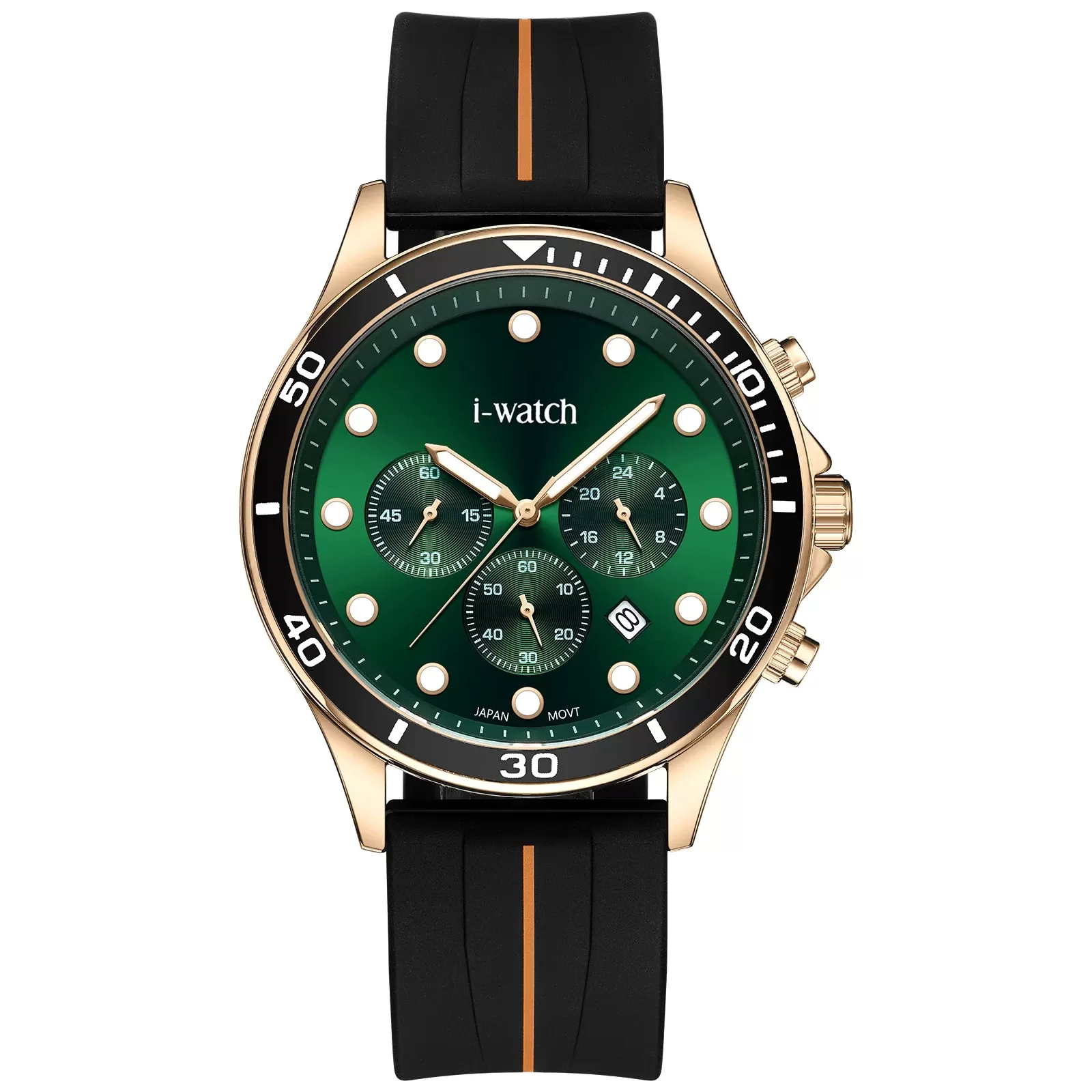 ساعت مچی مردانه برند iWatch مدل 190316M بند سیلیکونی سبز