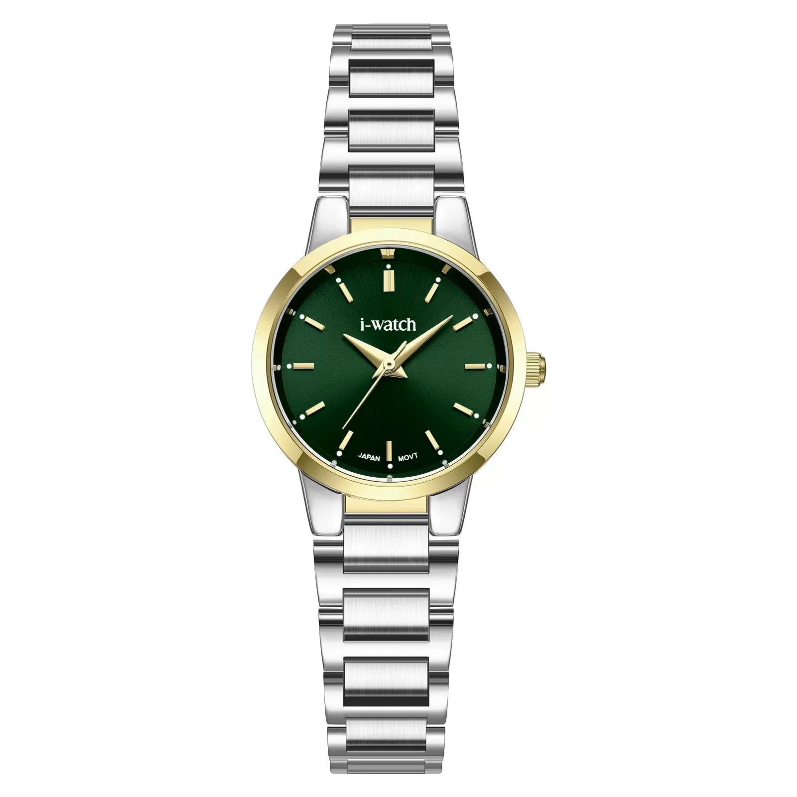 ساعت مچی زنانه iWatch مدل 190285L بند استیل طلایی