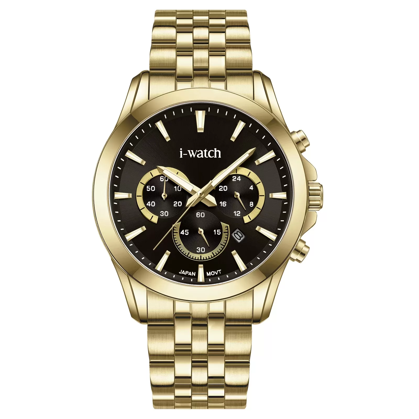 ساعت مچی برند iWatch مدل 190303M طلایی بند استیل