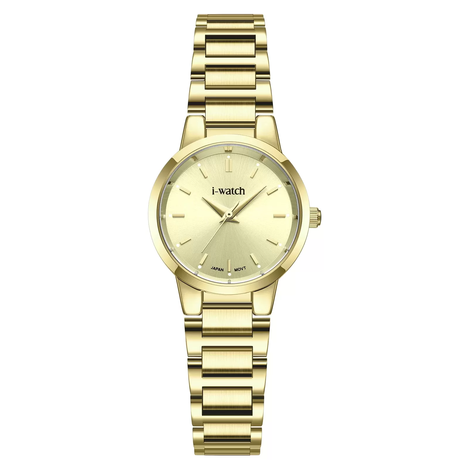 ساعت مچی زنانه iWatch مدل 190285L بند استیل طلایی