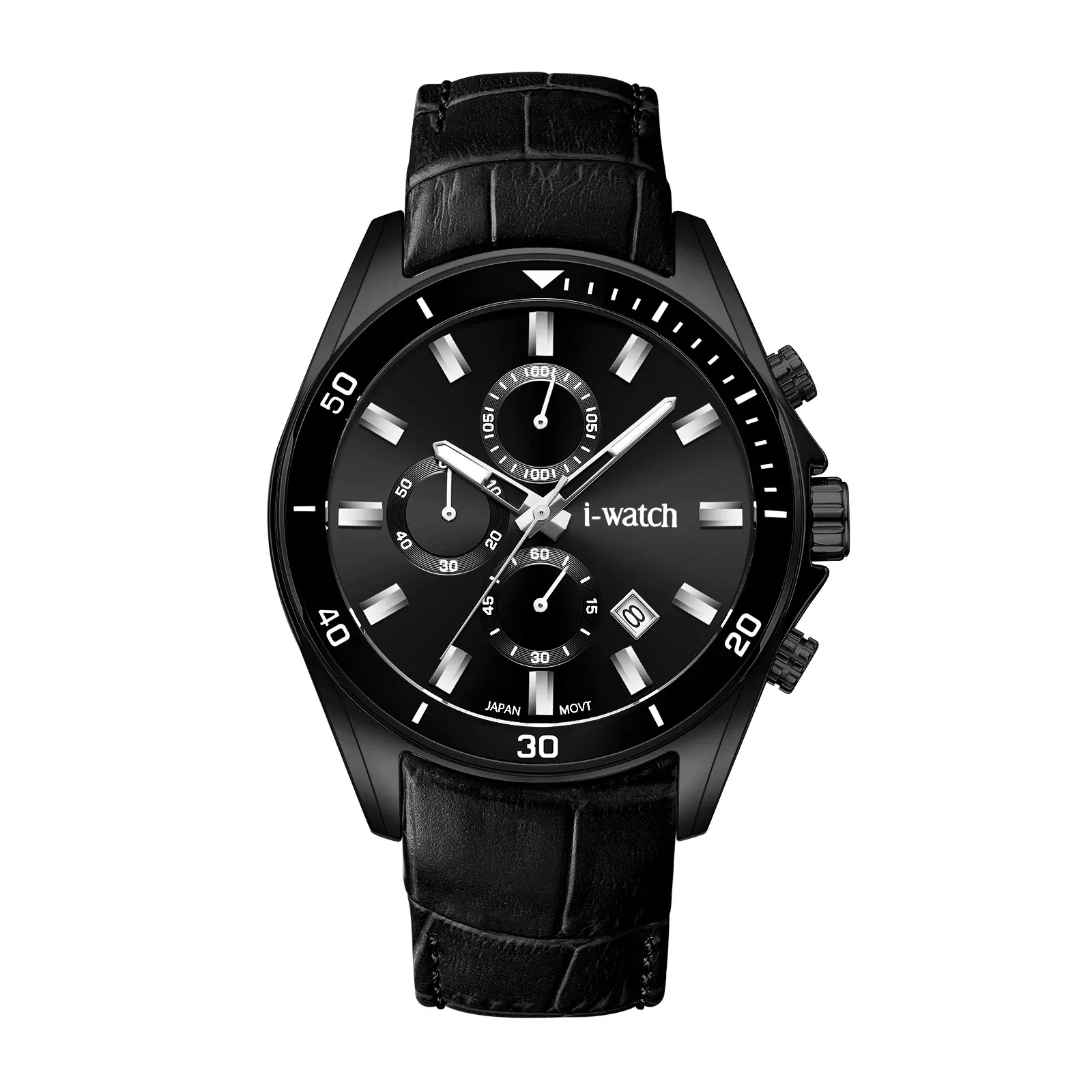 ساعت مچی مردانه iWatch مدل 190318M بند چرمی سبز