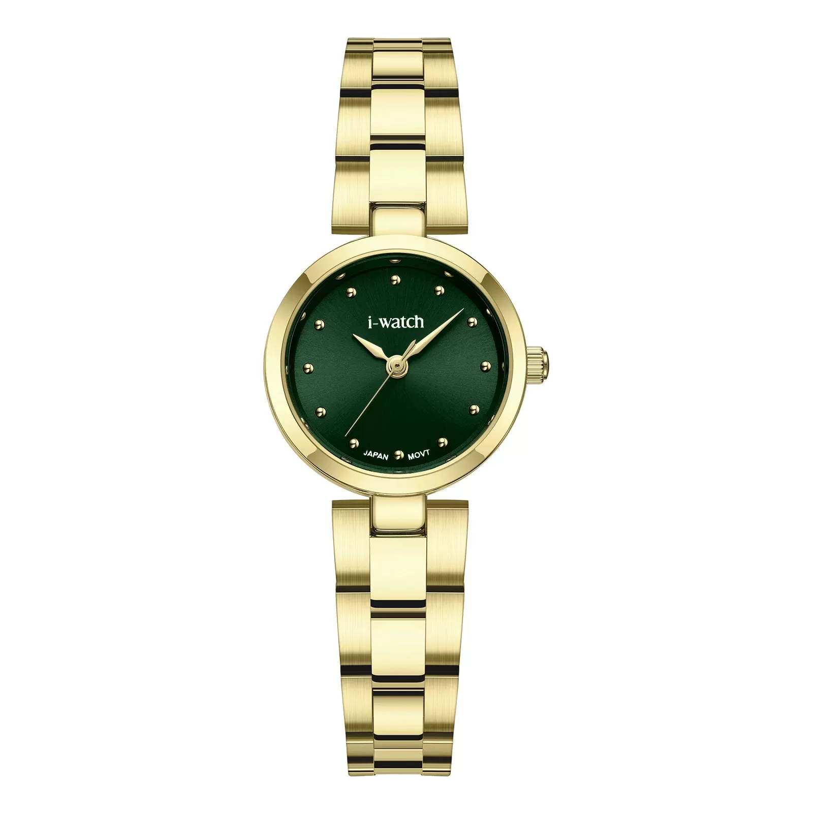 ساعت مچی زنانه iWatch مدل 190298L بند استیل طلایی