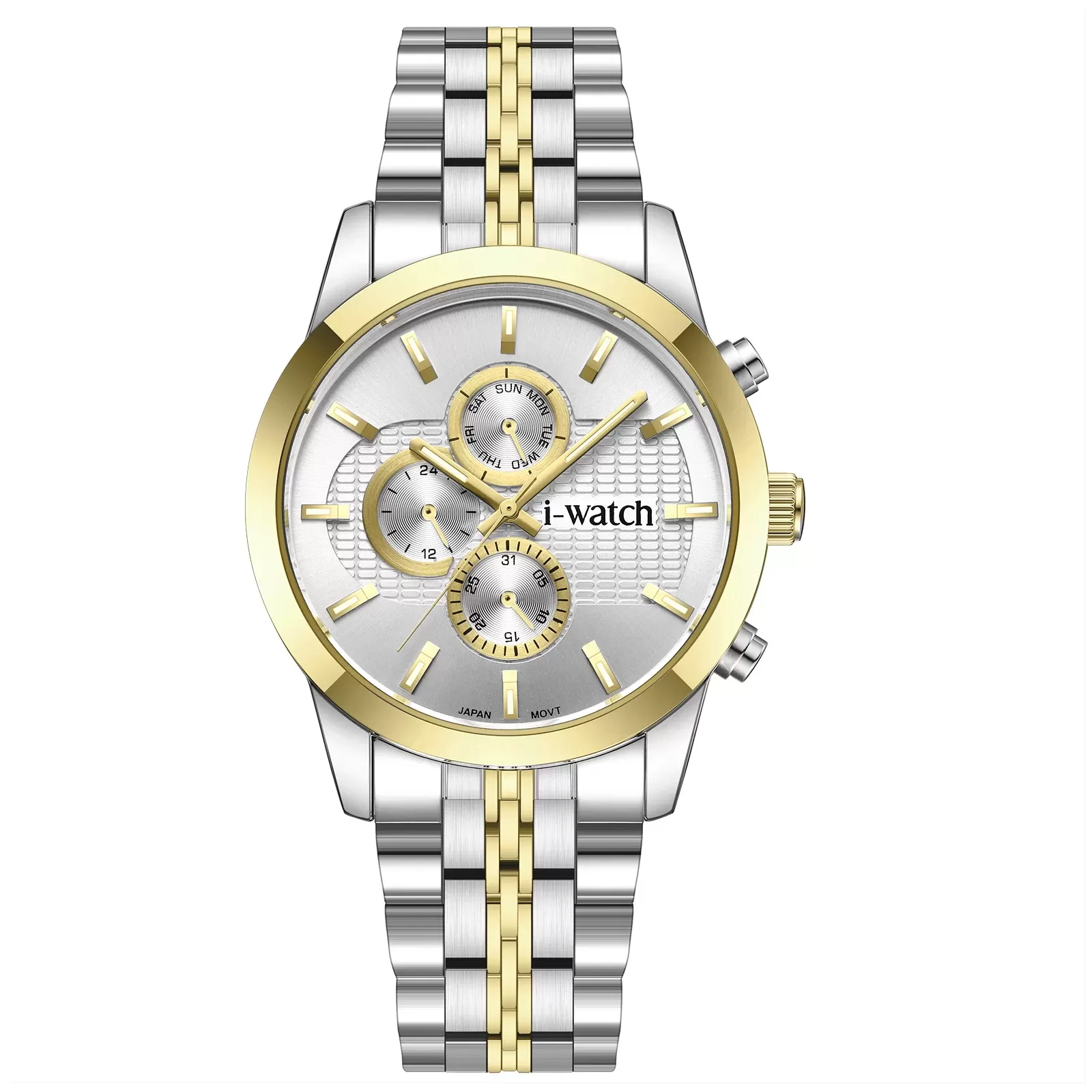 ساعت مچی iWatch مدل 190329M بند استیل طلایی
