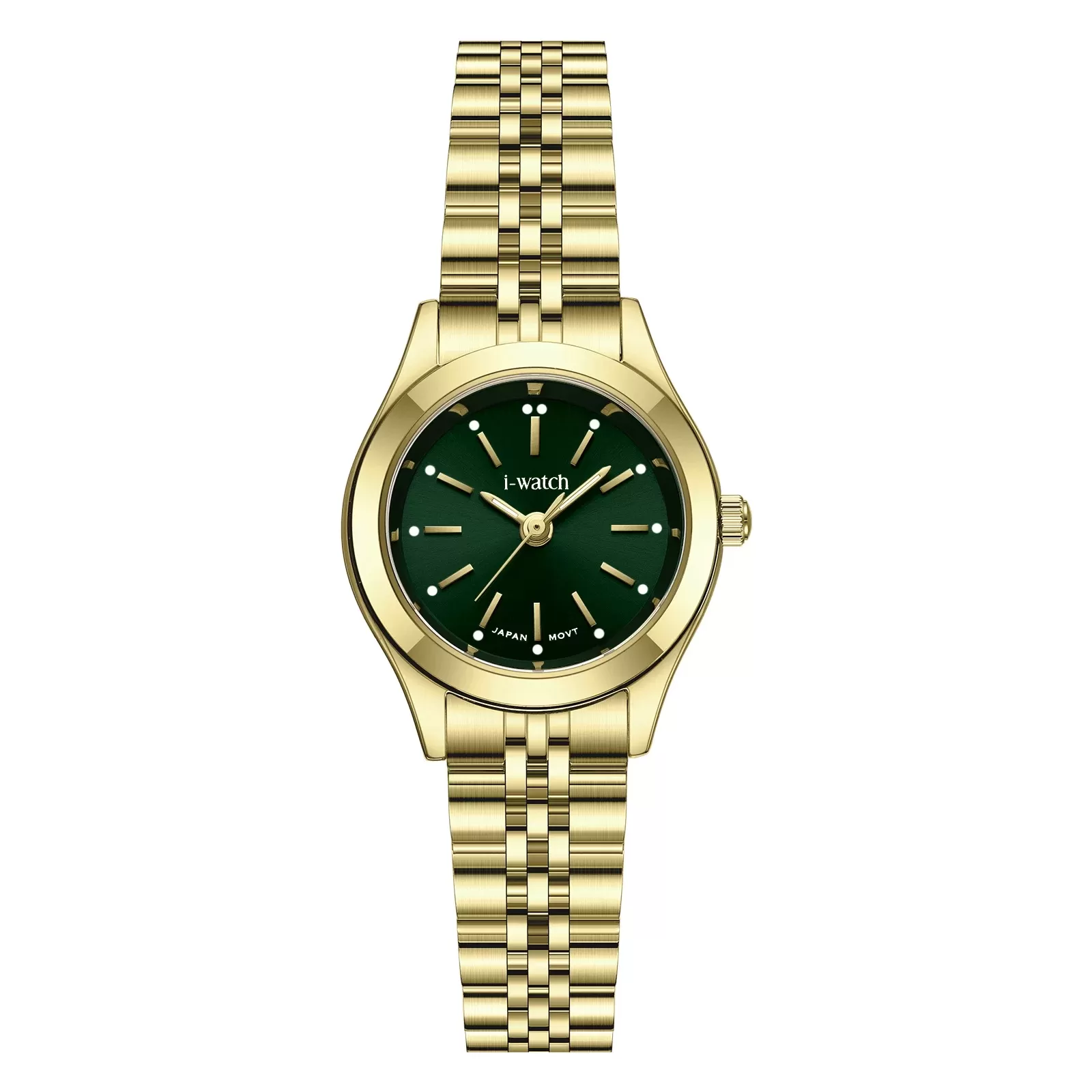 ساعت مچی زنانه iWatch مدل 190292L بند استیل طلایی
