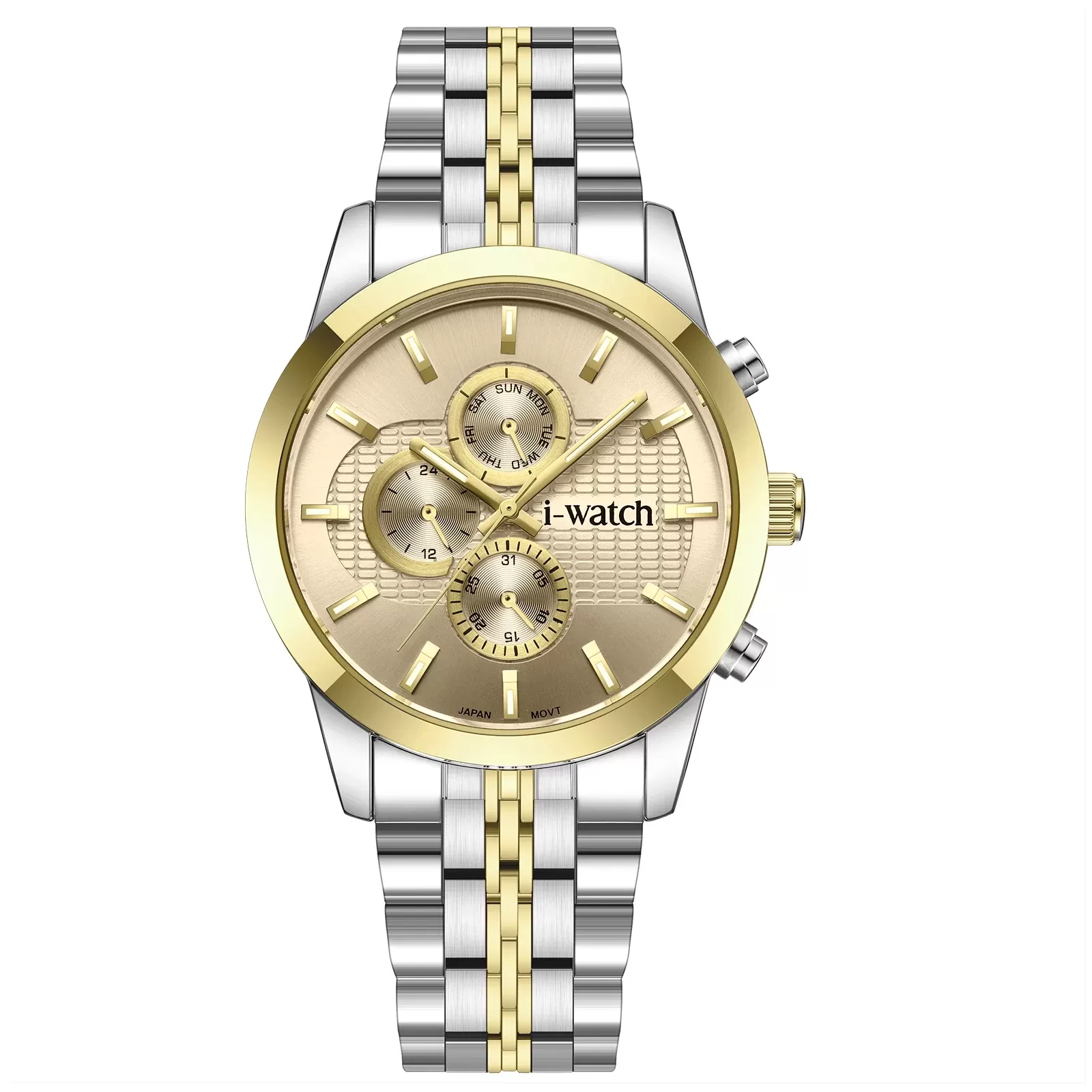 ساعت مچی iWatch مدل 190329M بند استیل طلایی
