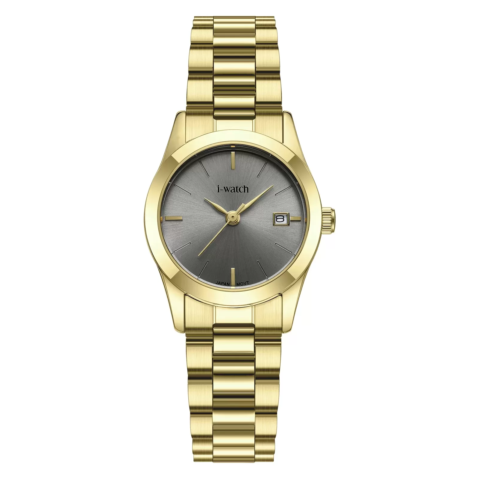 ساعت مچی زنانه برند iWatch مدل 190333L بند استیل طلایی