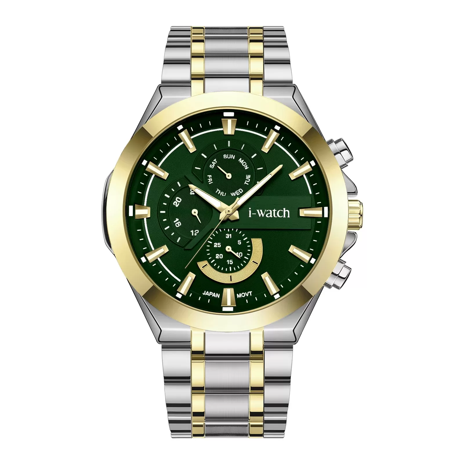 ساعت مچی مردانه برند iWatch مدل 190324M طلایی و سفید