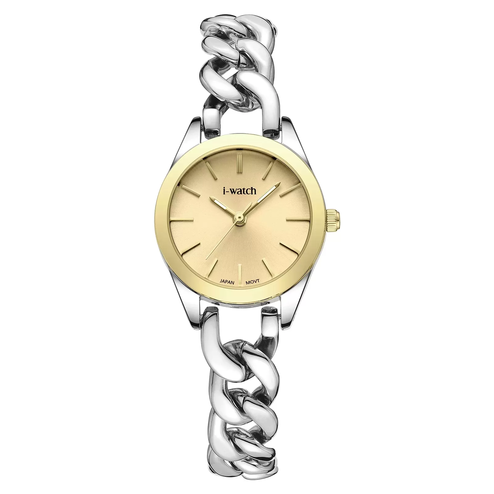 ساعت مچی زنانه iWatch مدل 190289L بند استیل طلایی
