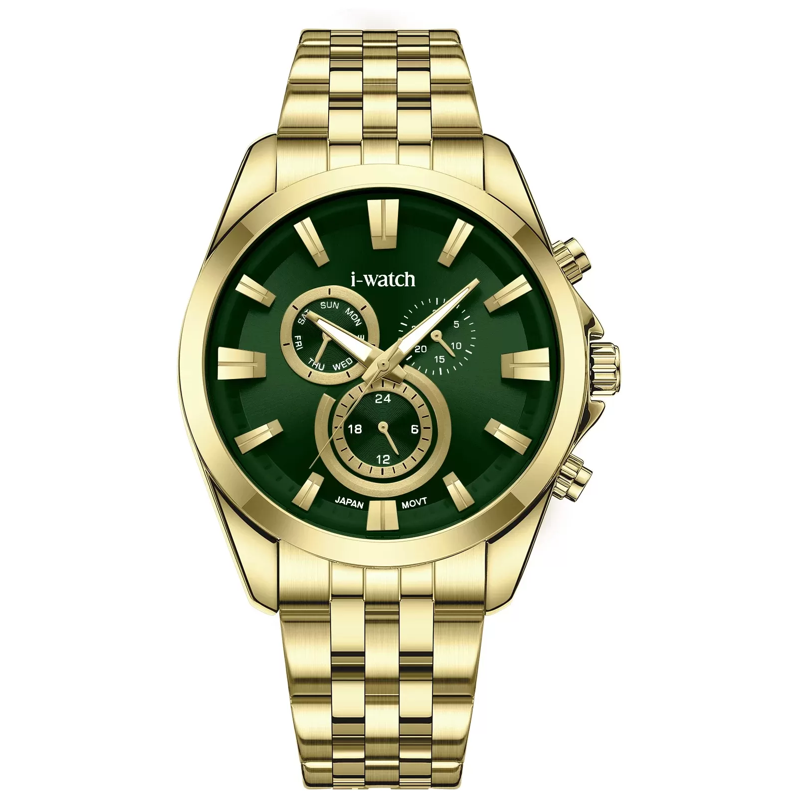 ساعت مچی زنانه iWatch مدل 190325M بند استیل طلایی