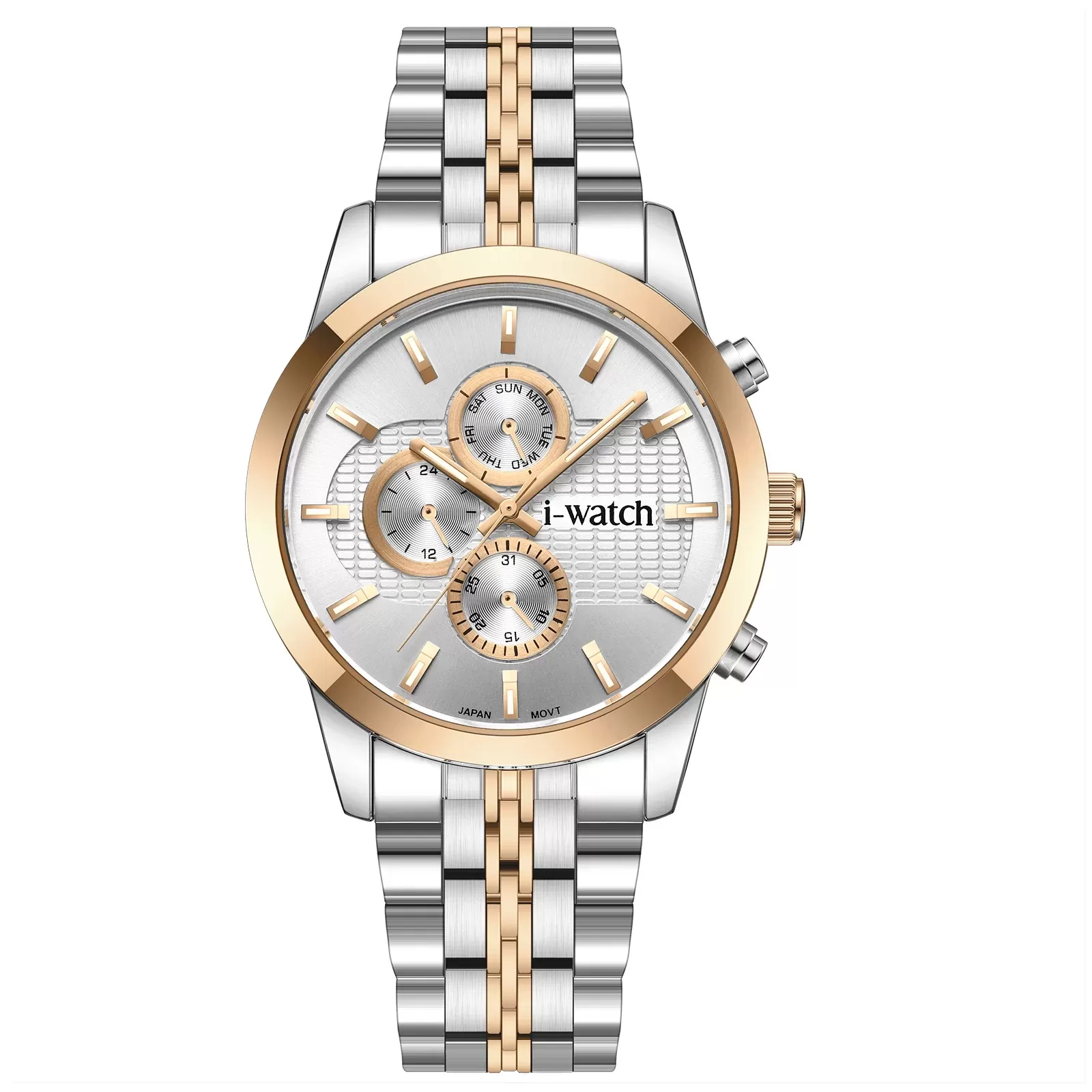 ساعت مچی iWatch مدل 190329M بند استیل طلایی
