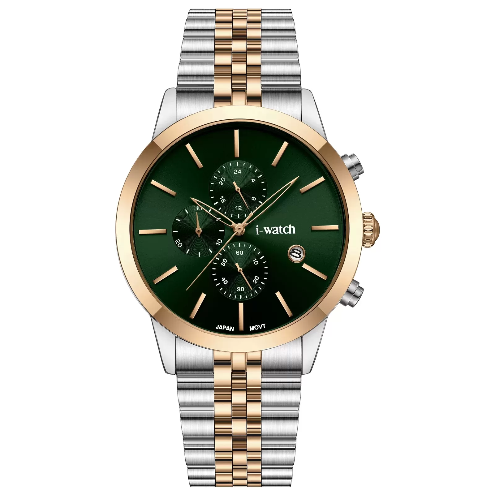 ساعت مچی مردانه iWatch مدل 190323M بند استیل طلایی