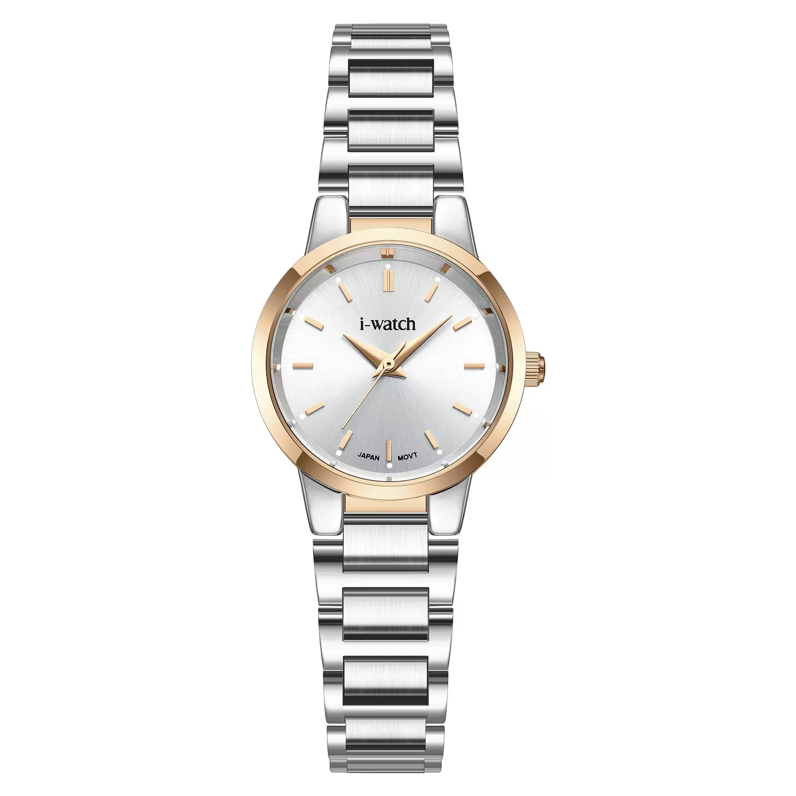 ساعت مچی زنانه iWatch مدل 190285L بند استیل طلایی