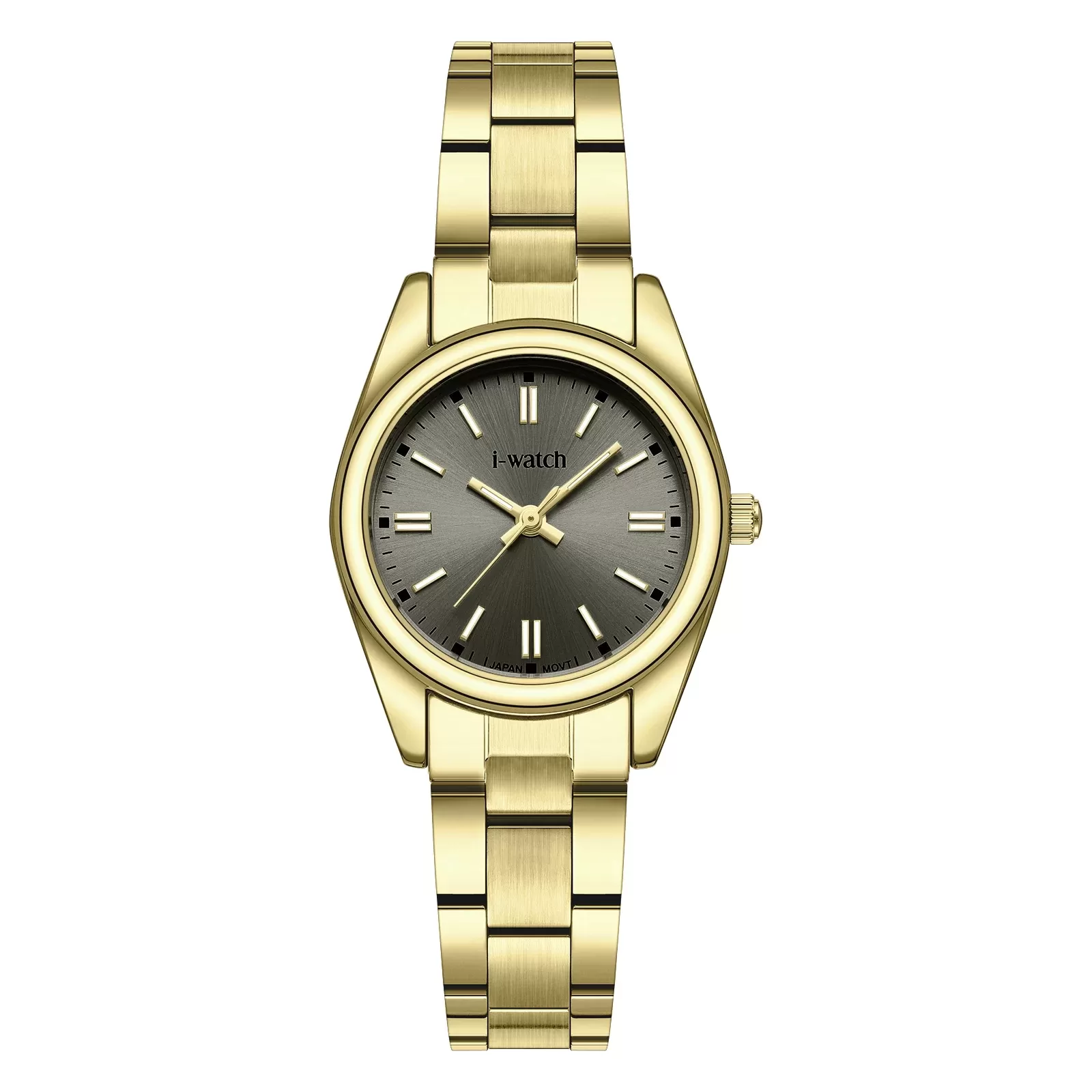ساعت مچی زنانه iWatch مدل 190291L بند استیل طلایی