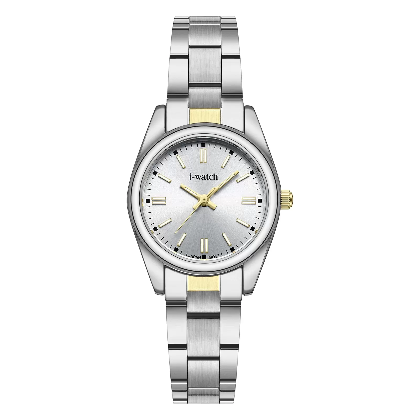 ساعت مچی زنانه iWatch مدل 190291L بند استیل طلایی
