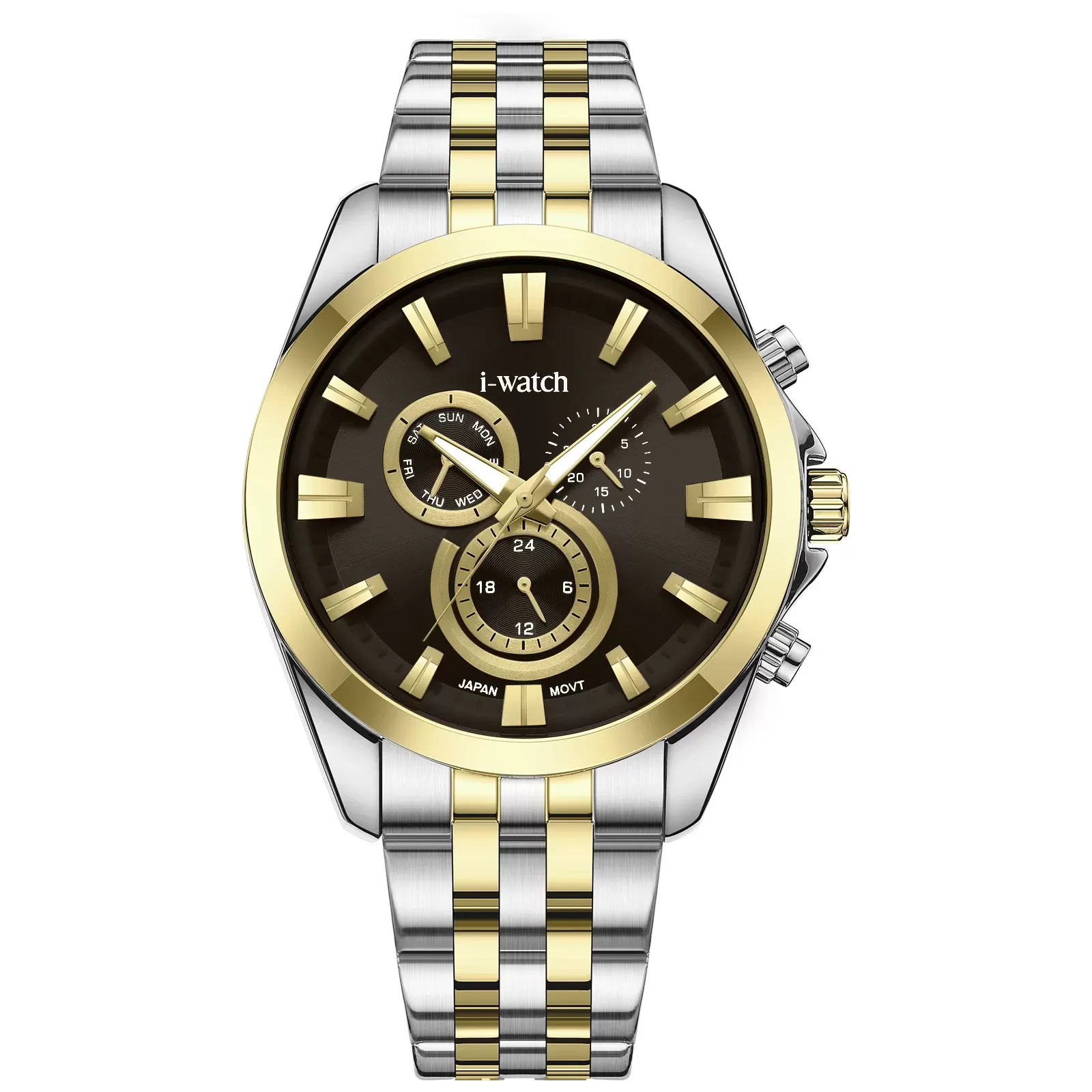 ساعت مچی زنانه iWatch مدل 190325M بند استیل طلایی