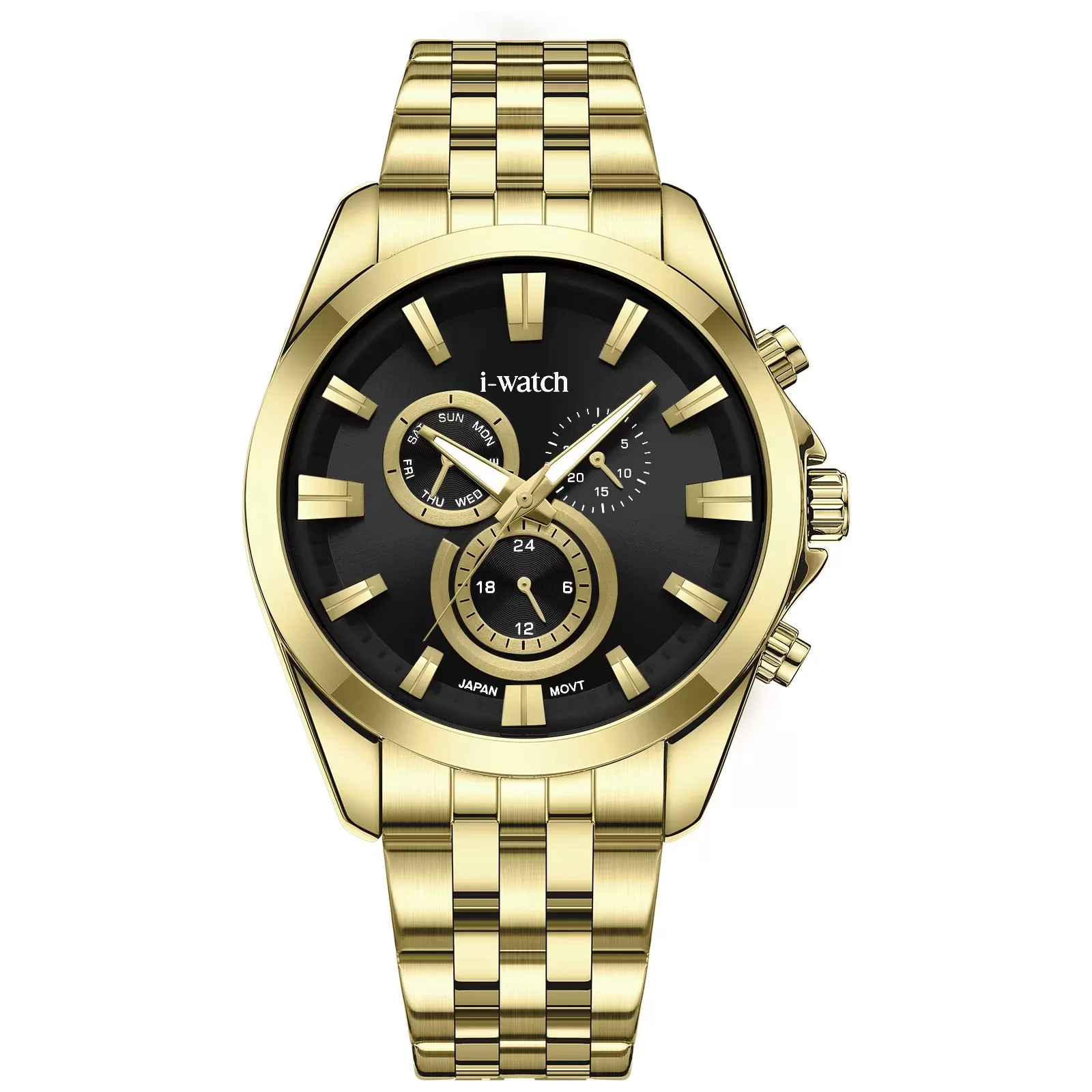 ساعت مچی زنانه iWatch مدل 190325M بند استیل طلایی