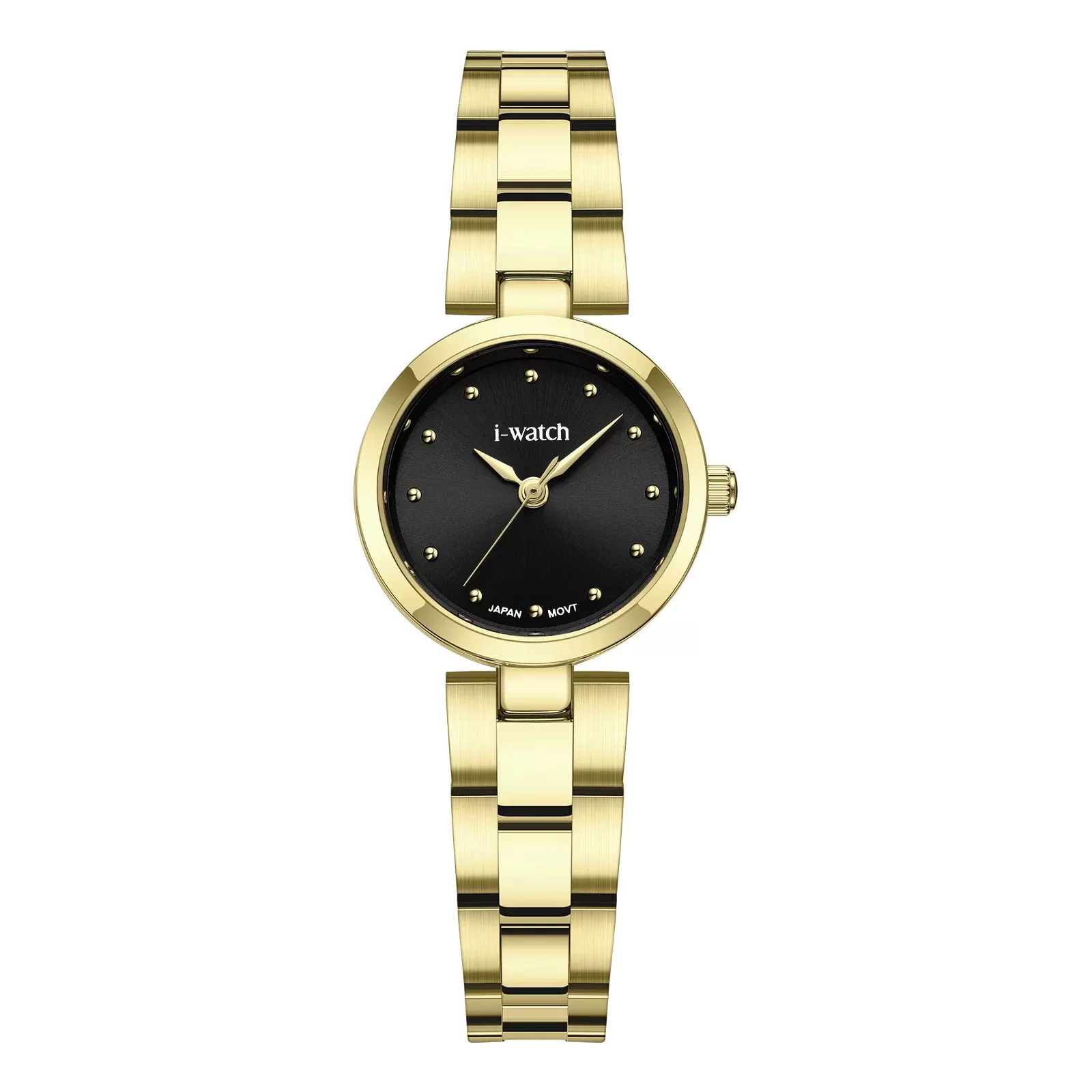 ساعت مچی زنانه iWatch مدل 190298L بند استیل طلایی