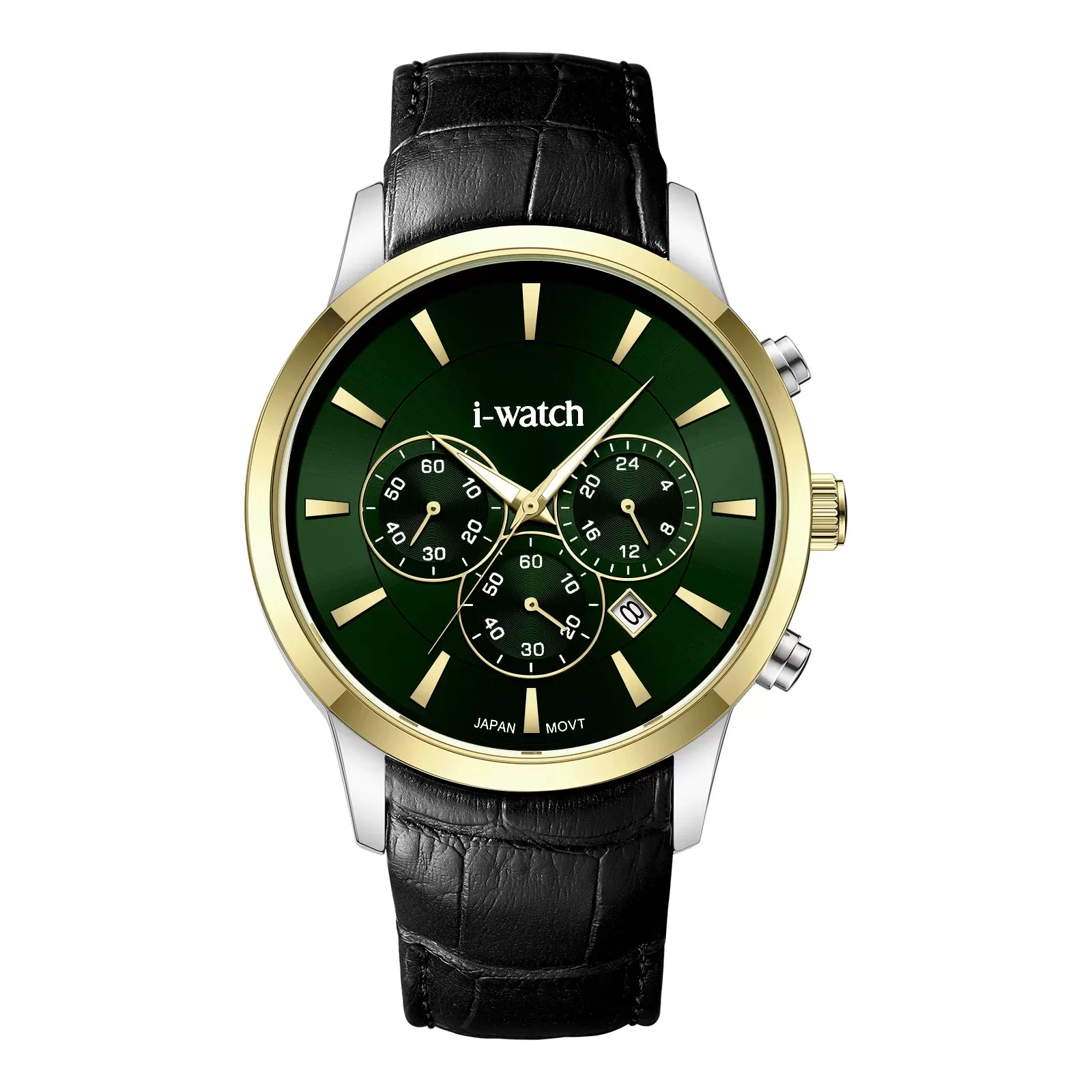 ساعت مچی مردانه برند iWatch مدل 190320M بند چرم مشکی