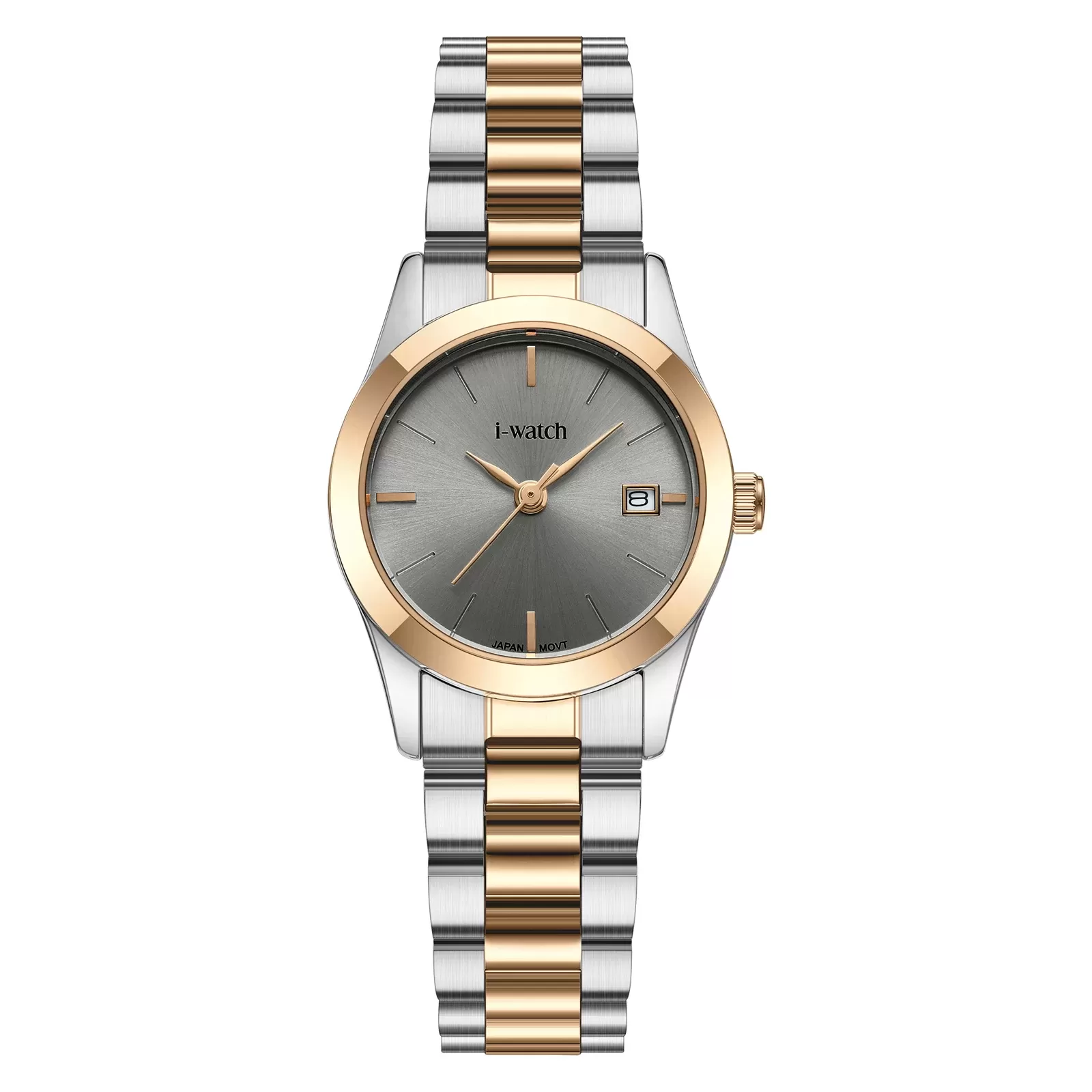 ساعت مچی زنانه برند iWatch مدل 190333L بند استیل طلایی