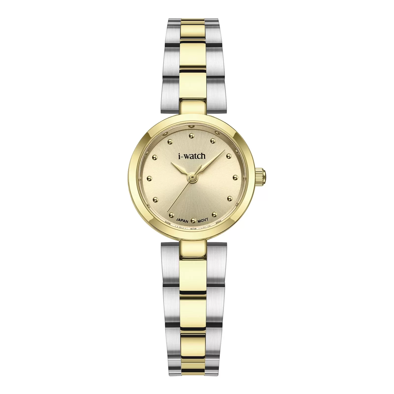 ساعت مچی زنانه iWatch مدل 190298L بند استیل طلایی