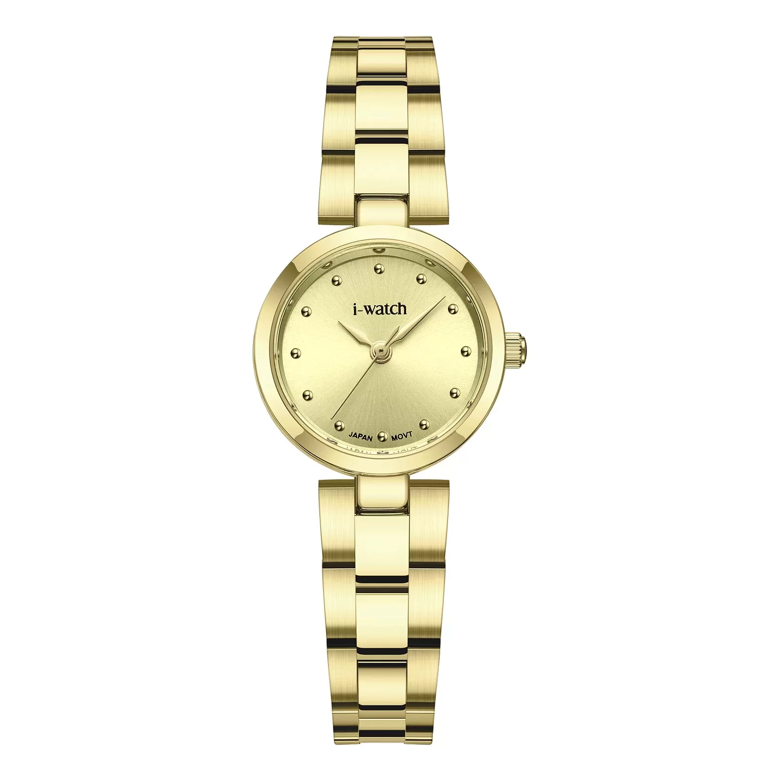 ساعت مچی زنانه iWatch مدل 190298L بند استیل طلایی