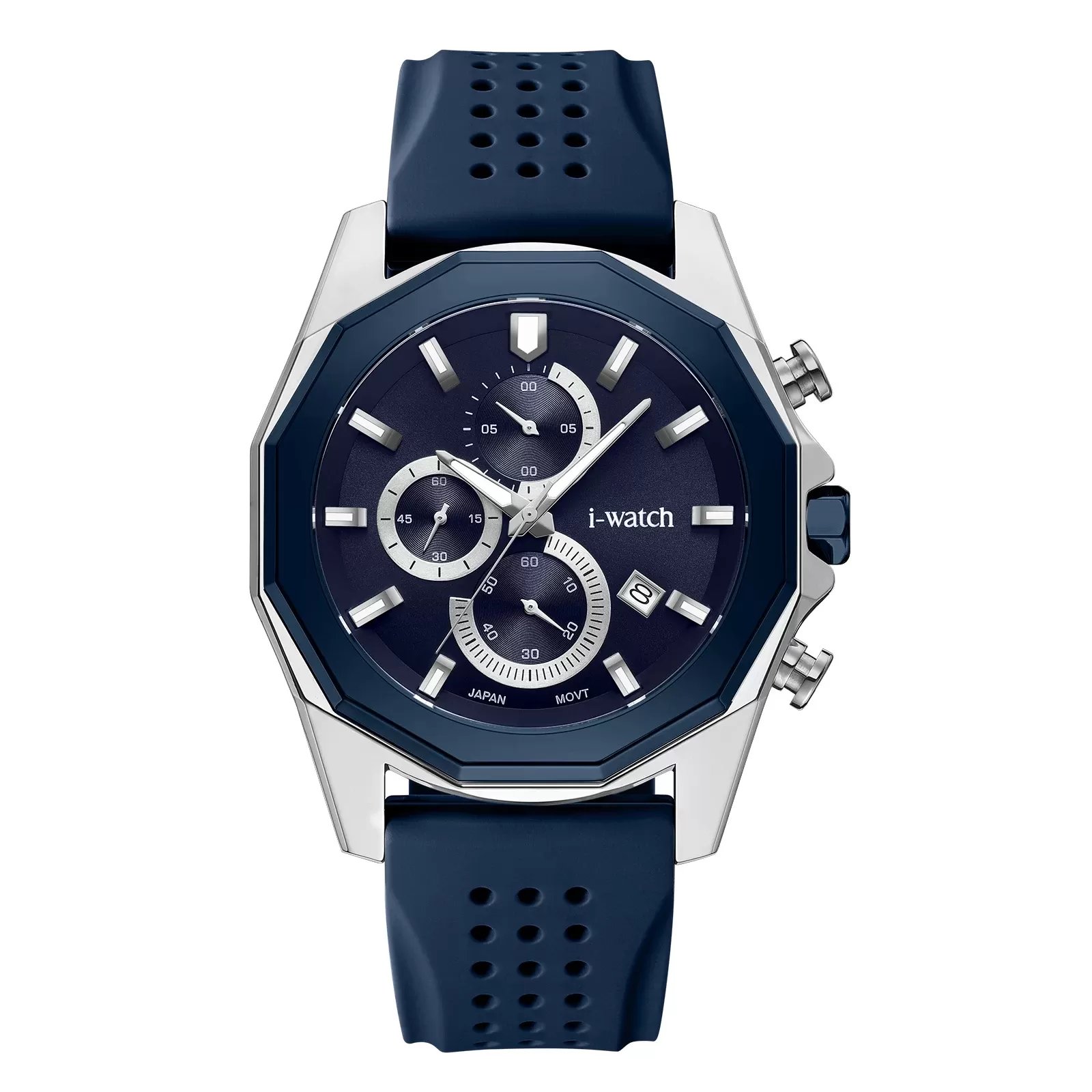ساعت مچی مردانه iWatch مدل 190310M بند سیلیکونی سبز و بدنه طلایی