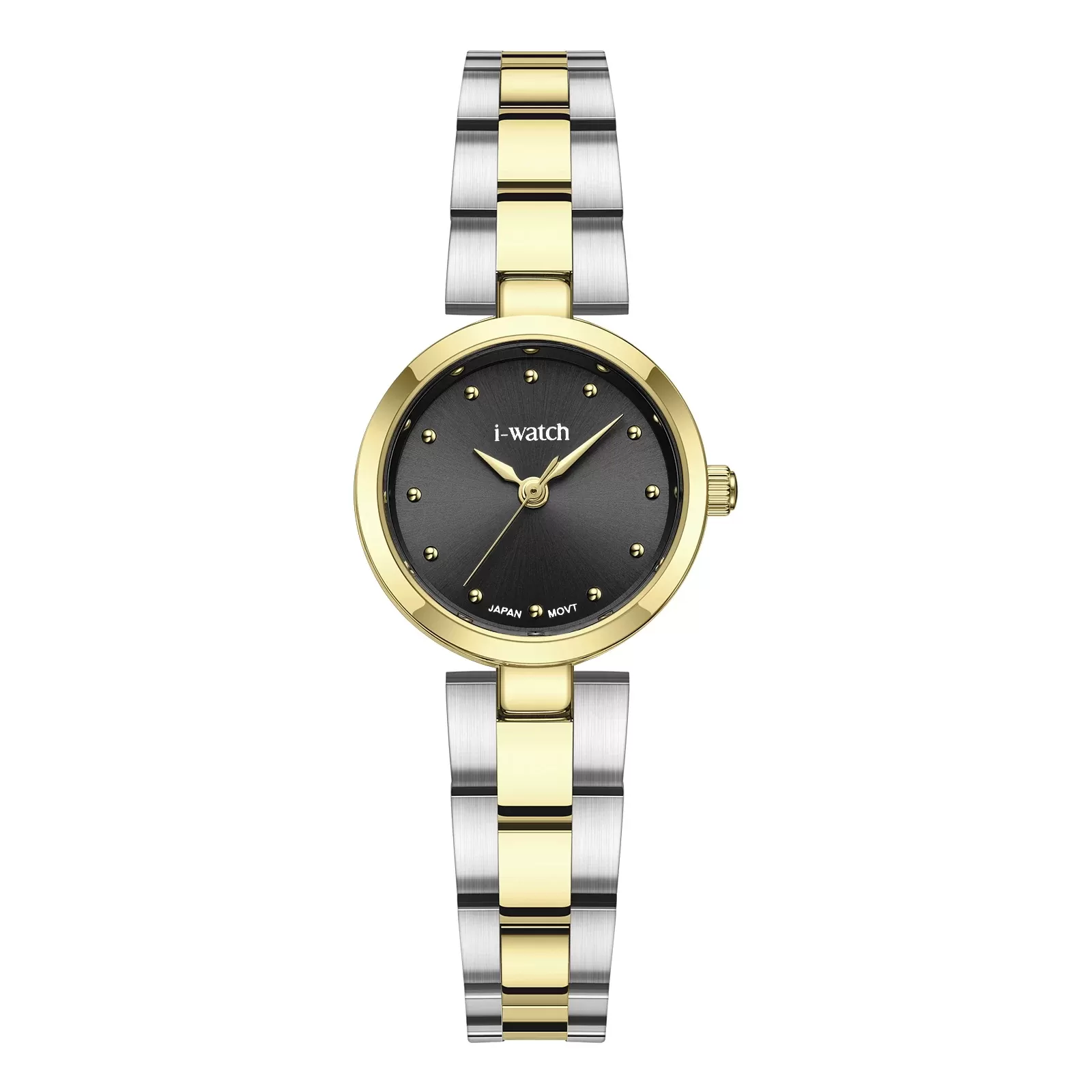 ساعت مچی زنانه iWatch مدل 190298L بند استیل طلایی