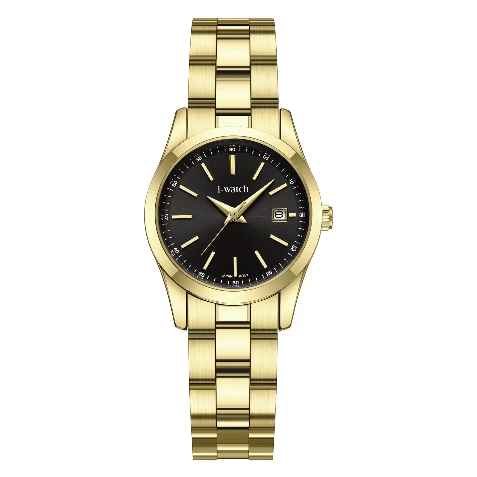 ساعت مچی iWatch مدل 190335L بند استیل طلایی