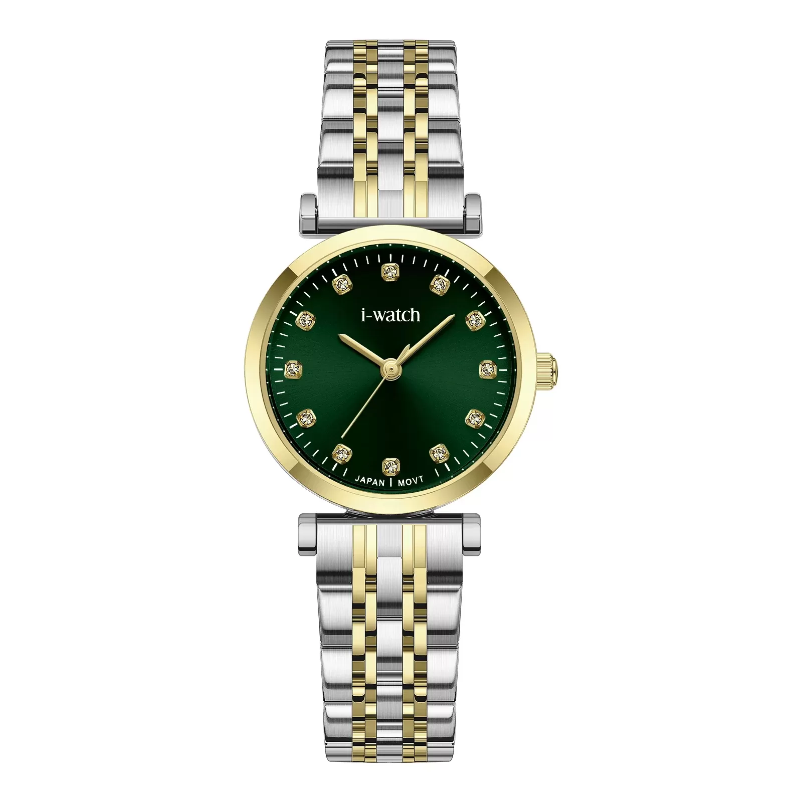 ساعت مچی زنانه iWatch مدل 190286L بند استیل طلایی