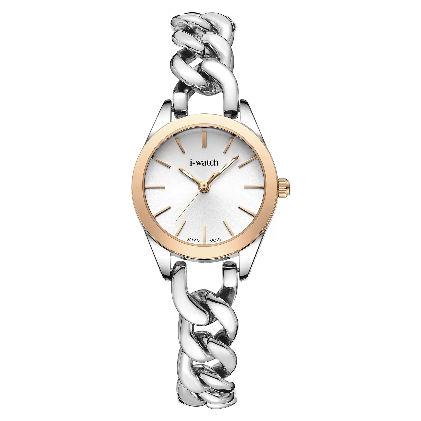 ساعت مچی زنانه iWatch مدل 190289L بند استیل طلایی