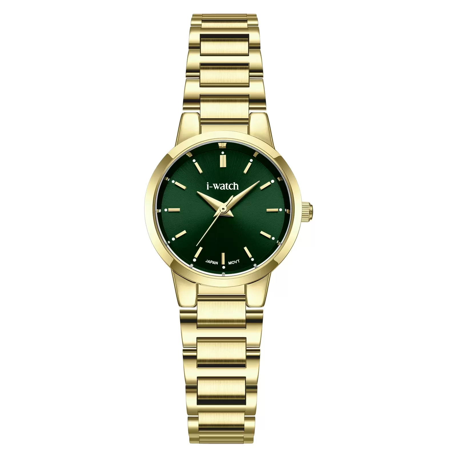 ساعت مچی زنانه iWatch مدل 190285L بند استیل طلایی