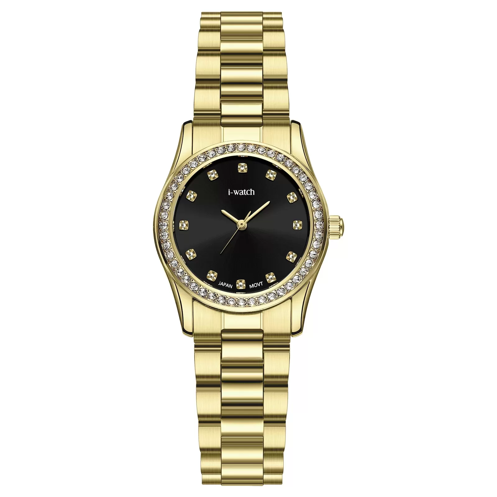 ساعت مچی زنانه iWatch مدل 190299L بند استیل طلایی