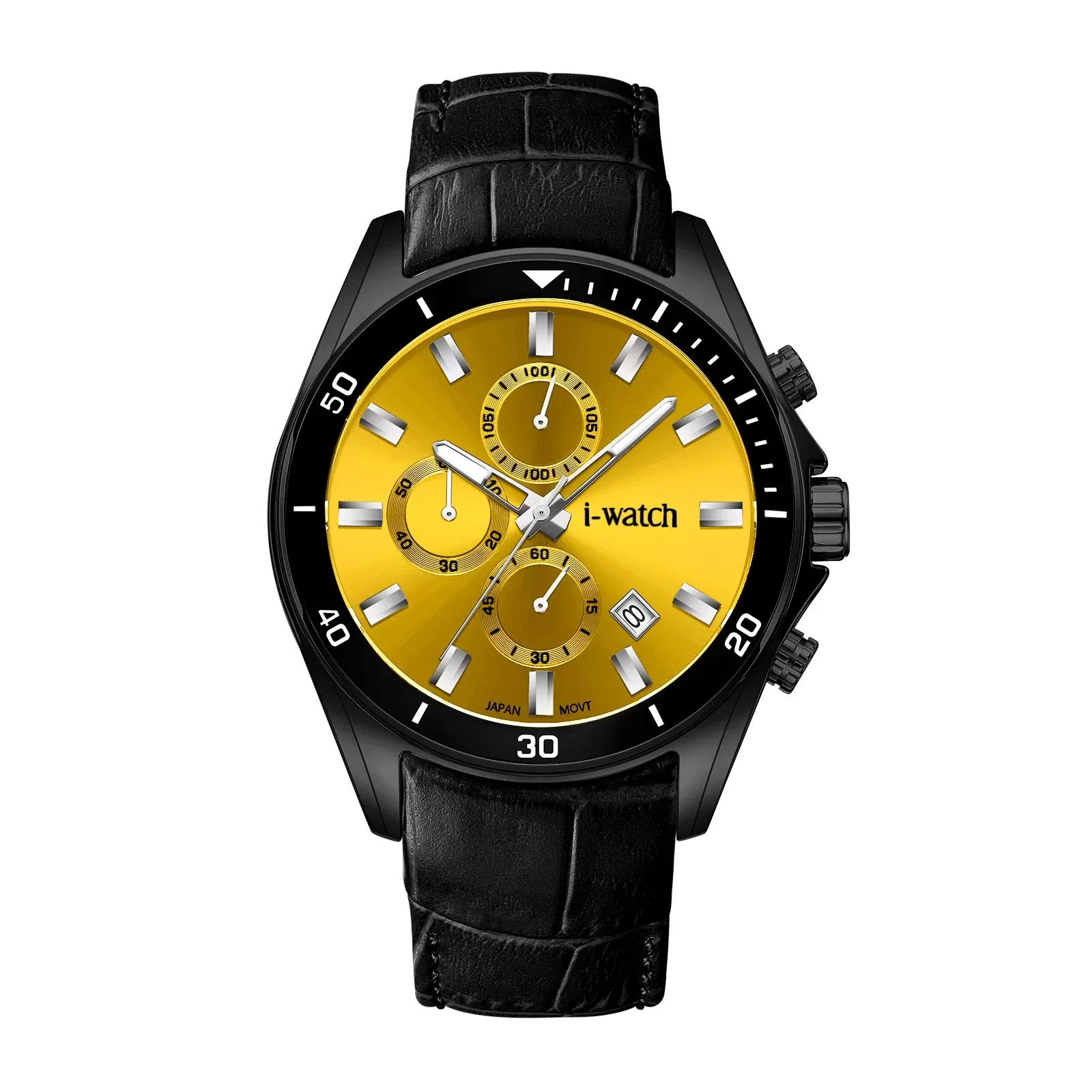 ساعت مچی مردانه iWatch مدل 190318M بند چرمی سبز