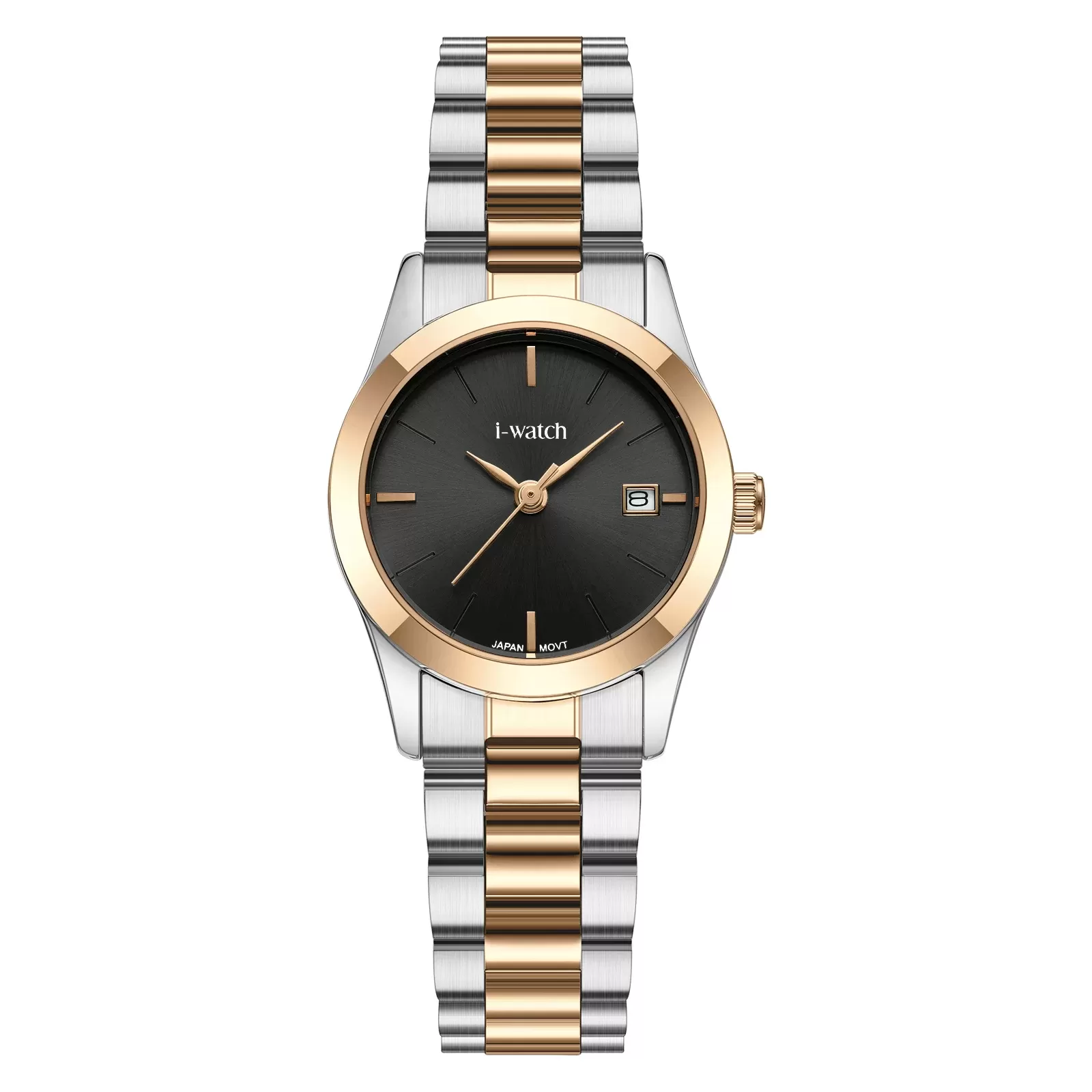 ساعت مچی زنانه برند iWatch مدل 190333L بند استیل طلایی