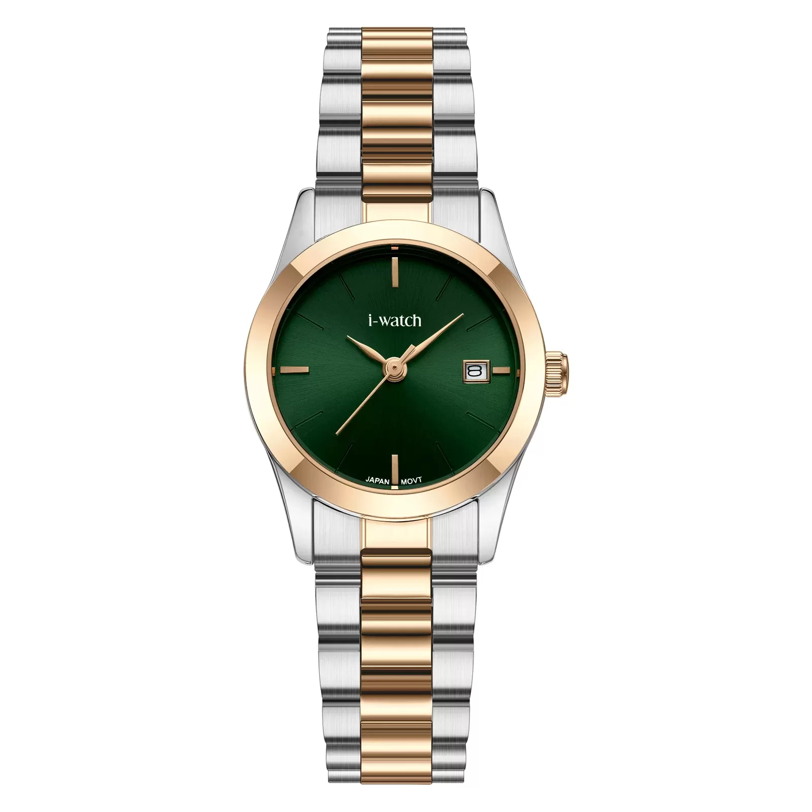 ساعت مچی زنانه برند iWatch مدل 190333L بند استیل طلایی