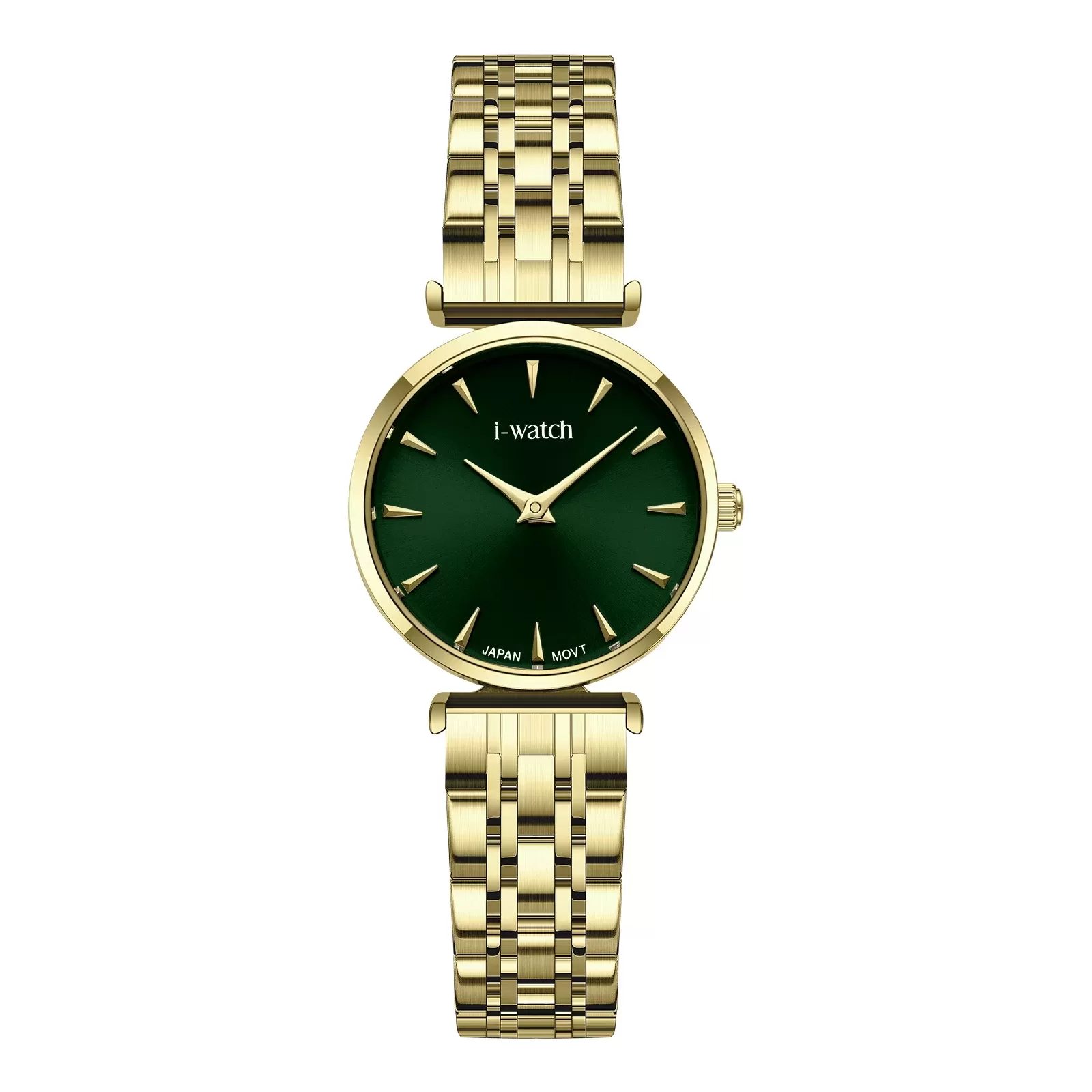 ساعت مچی زنانه iWatch مدل 190293L بند استیل طلایی