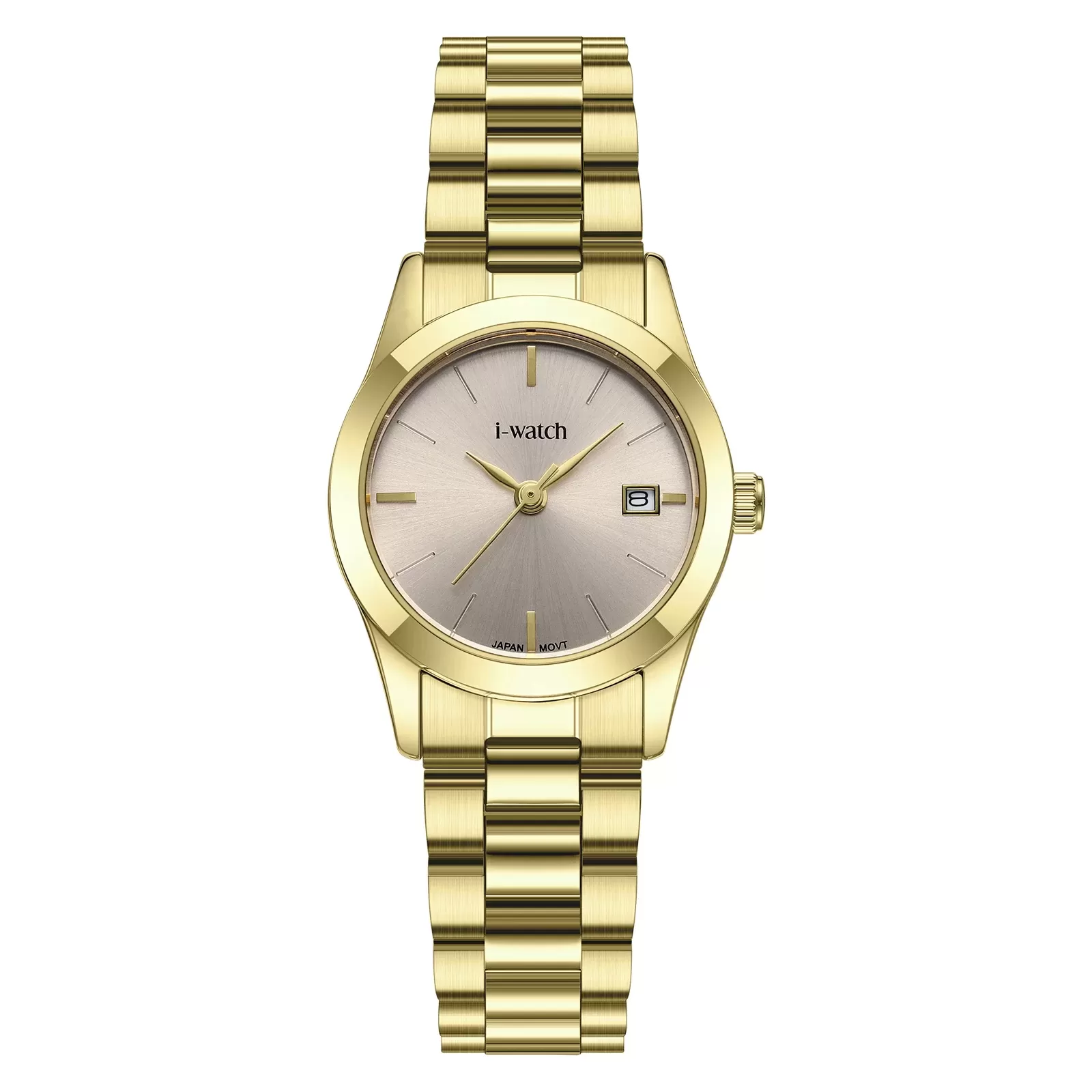 ساعت مچی زنانه برند iWatch مدل 190333L بند استیل طلایی
