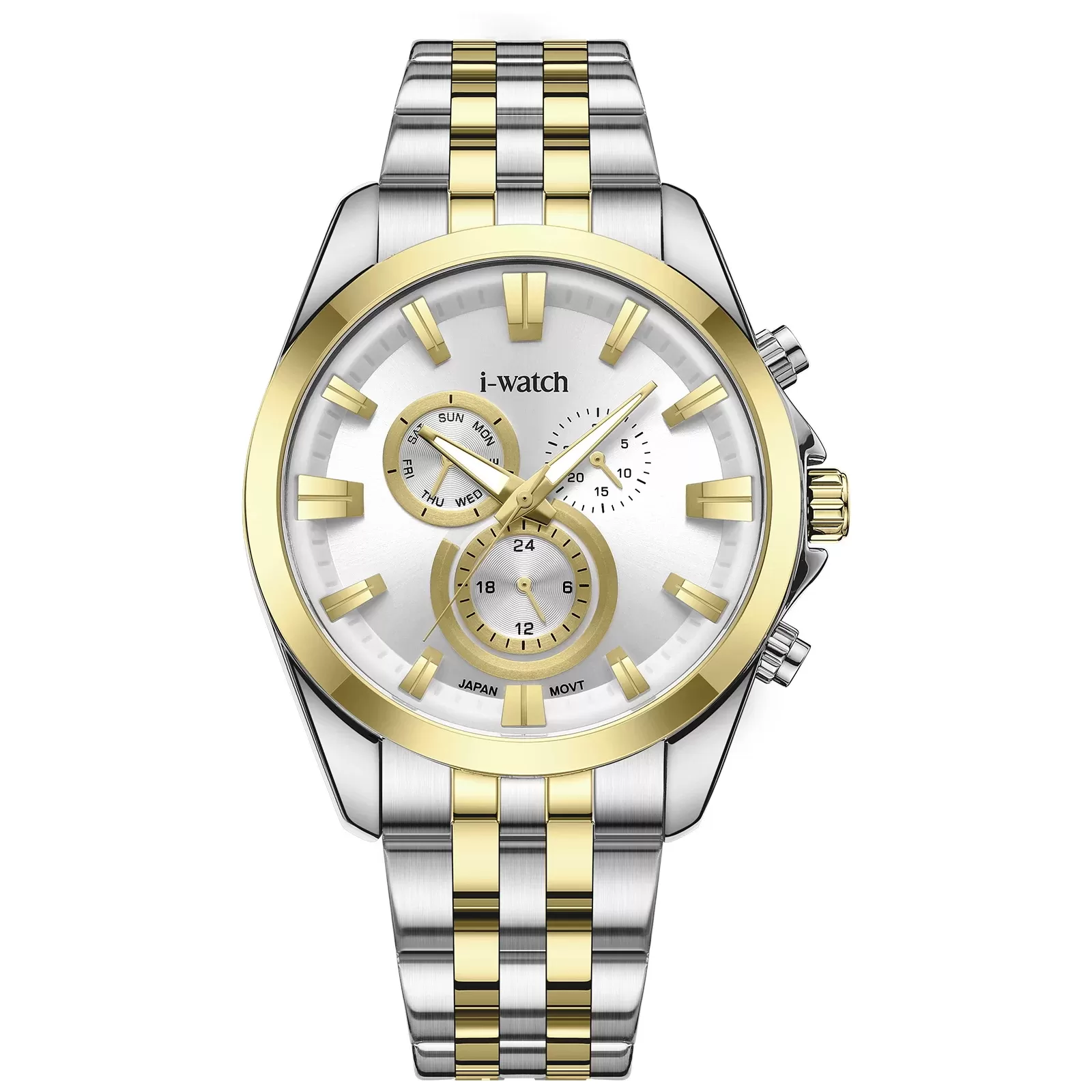 ساعت مچی زنانه iWatch مدل 190325M بند استیل طلایی