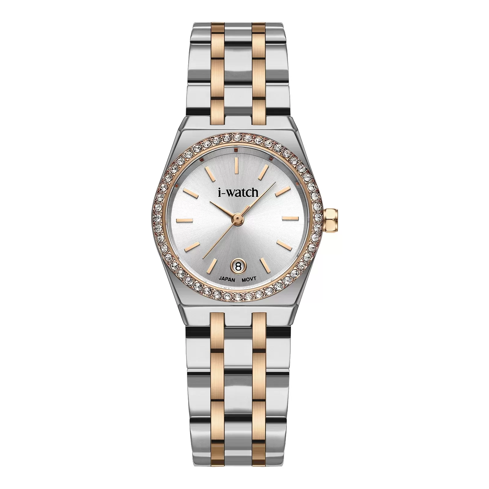 ساعت مچی زنانه برند iWatch مدل 190331LD بند استیل طلایی