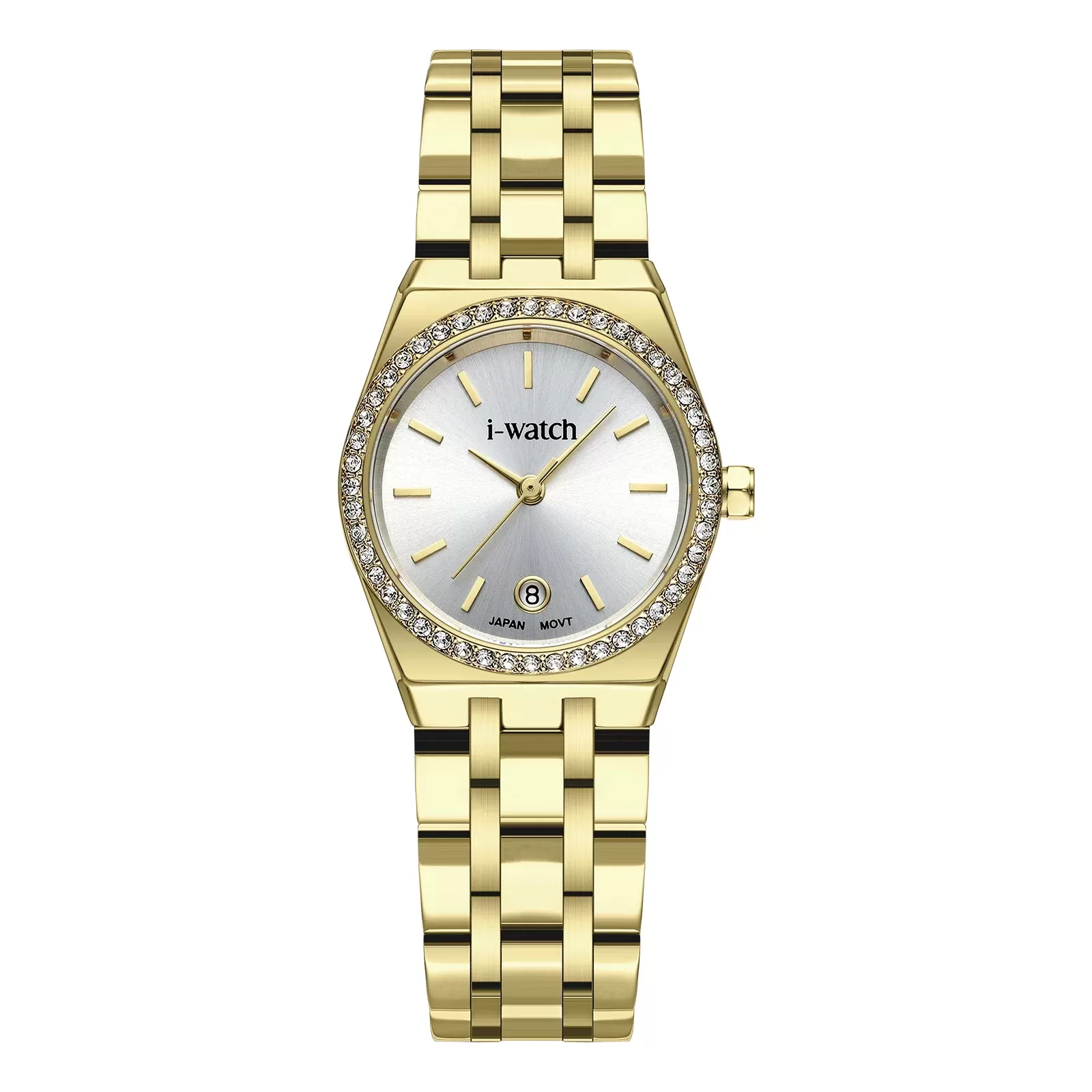 ساعت مچی زنانه برند iWatch مدل 190331LD بند استیل طلایی