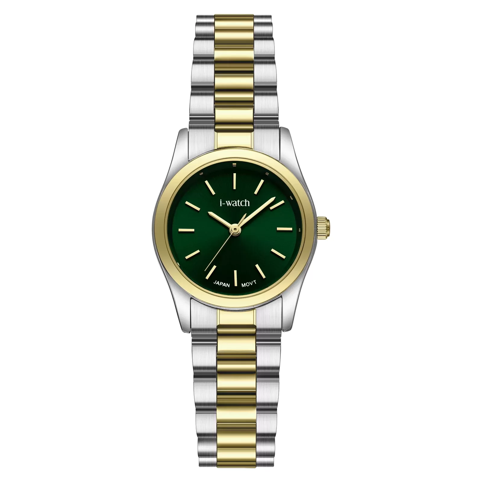 ساعت مچی زنانه برند iWatch مدل 190300L بند استیل طلایی