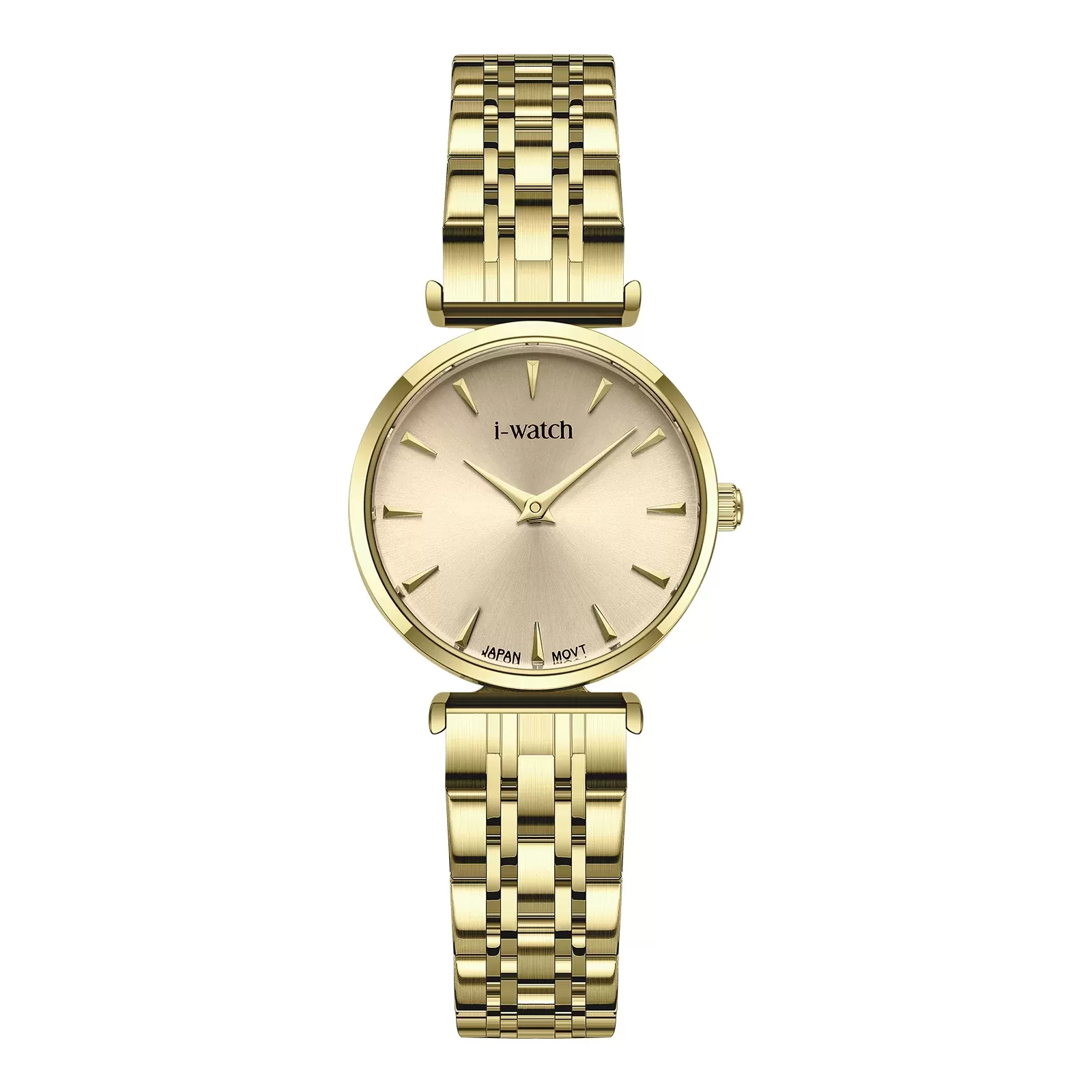 ساعت مچی زنانه iWatch مدل 190293L بند استیل طلایی