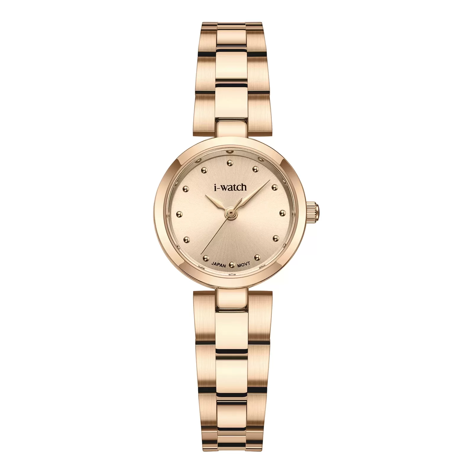 ساعت مچی زنانه iWatch مدل 190298L بند استیل طلایی