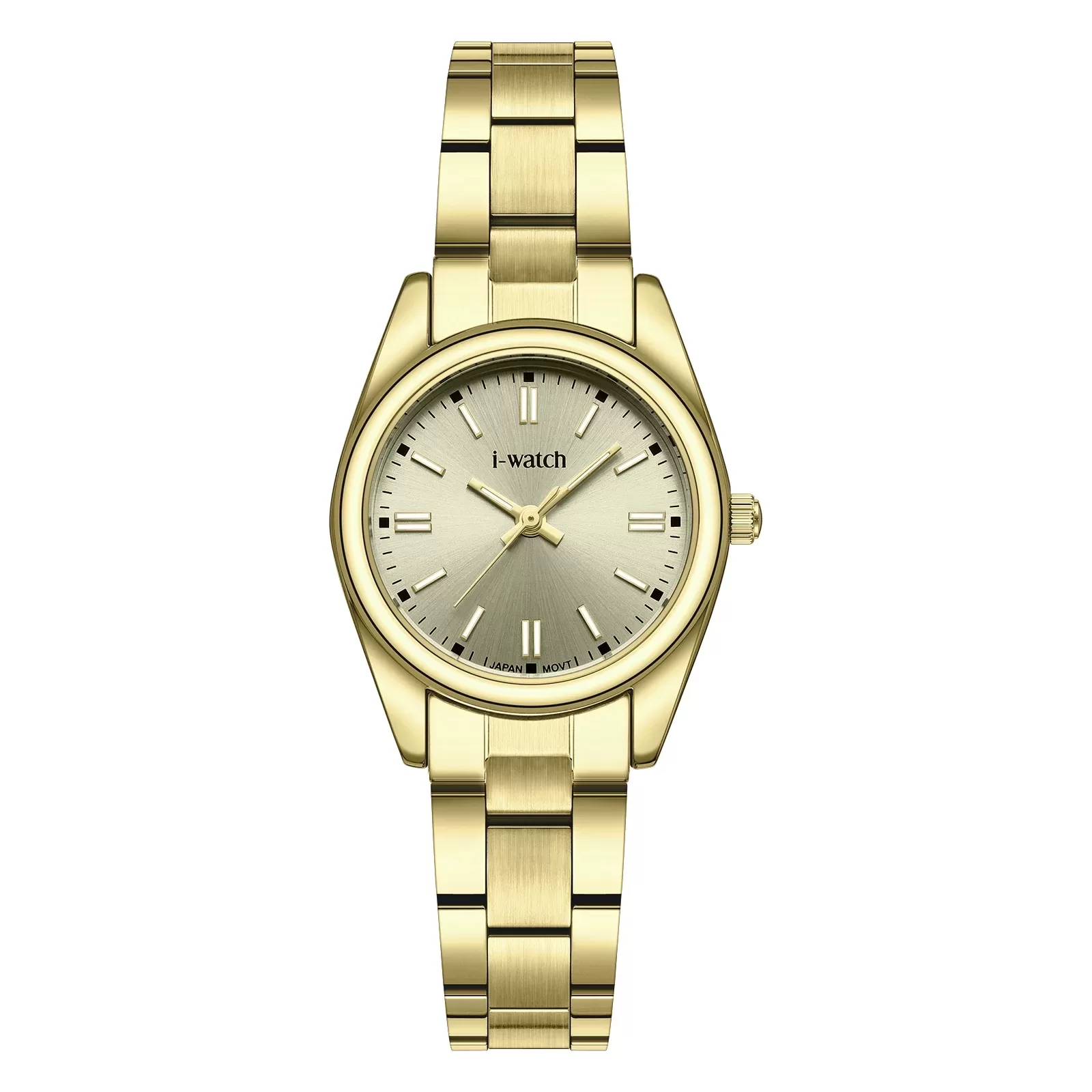 ساعت مچی زنانه iWatch مدل 190291L بند استیل طلایی