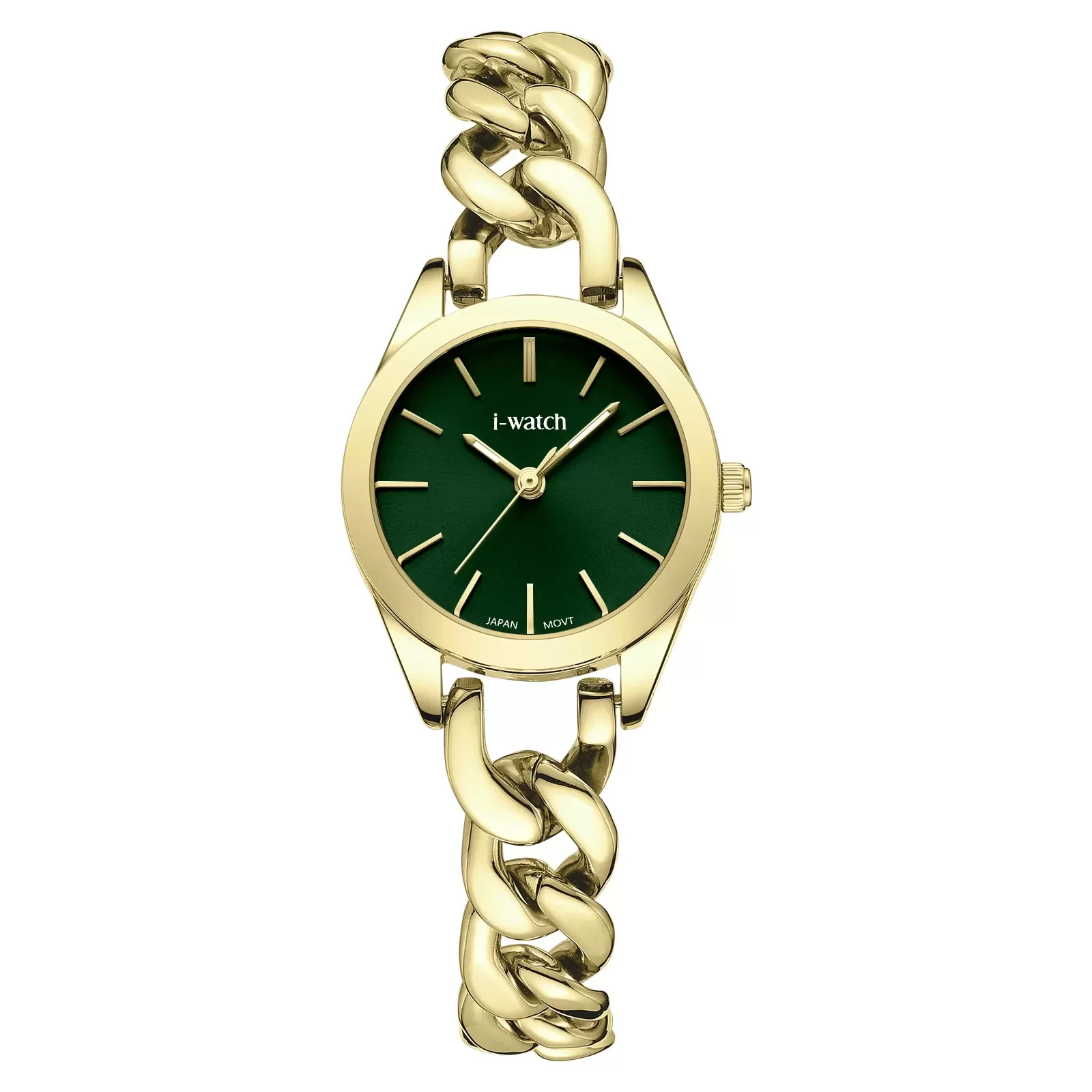 ساعت مچی زنانه iWatch مدل 190289L بند استیل طلایی