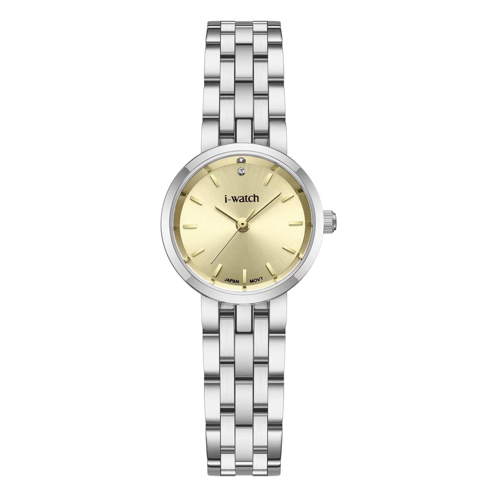 ساعت مچی زنانه برند iWatch مدل 190284L طلایی بند استیل