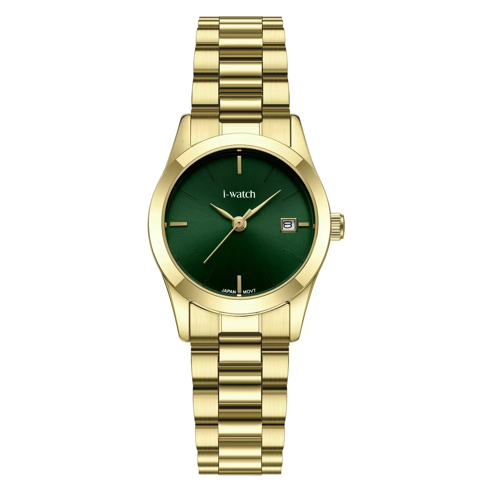 ساعت مچی زنانه برند iWatch مدل 190333L بند استیل طلایی