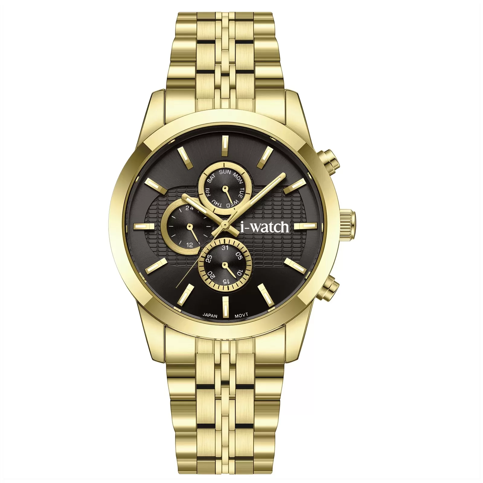 ساعت مچی iWatch مدل 190329M بند استیل طلایی