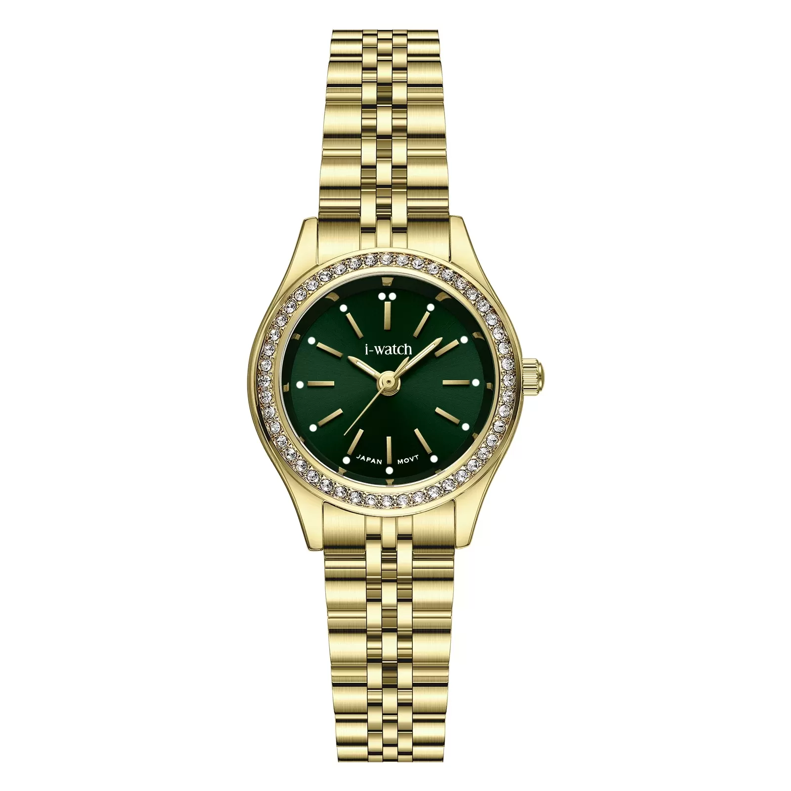 ساعت مچی زنانه iWatch مدل 190292LD بند استیل طلایی